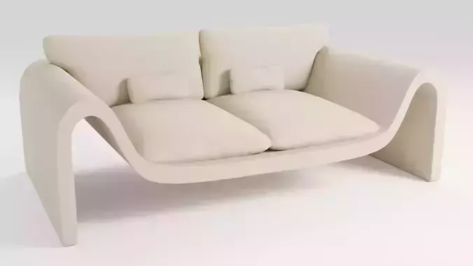 Sofa in a modern minimalist style in beige tones