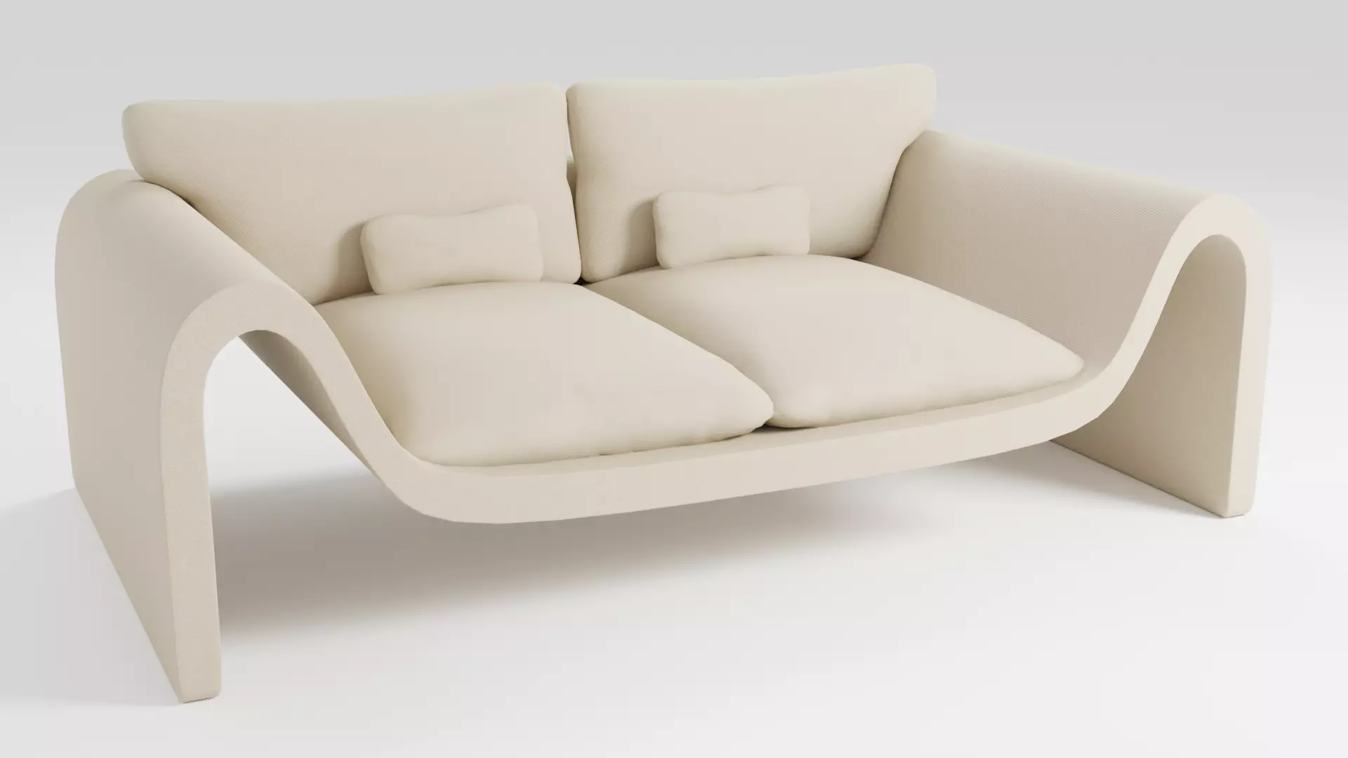 Sofa in a modern minimalist style in beige tones 3D model_0
