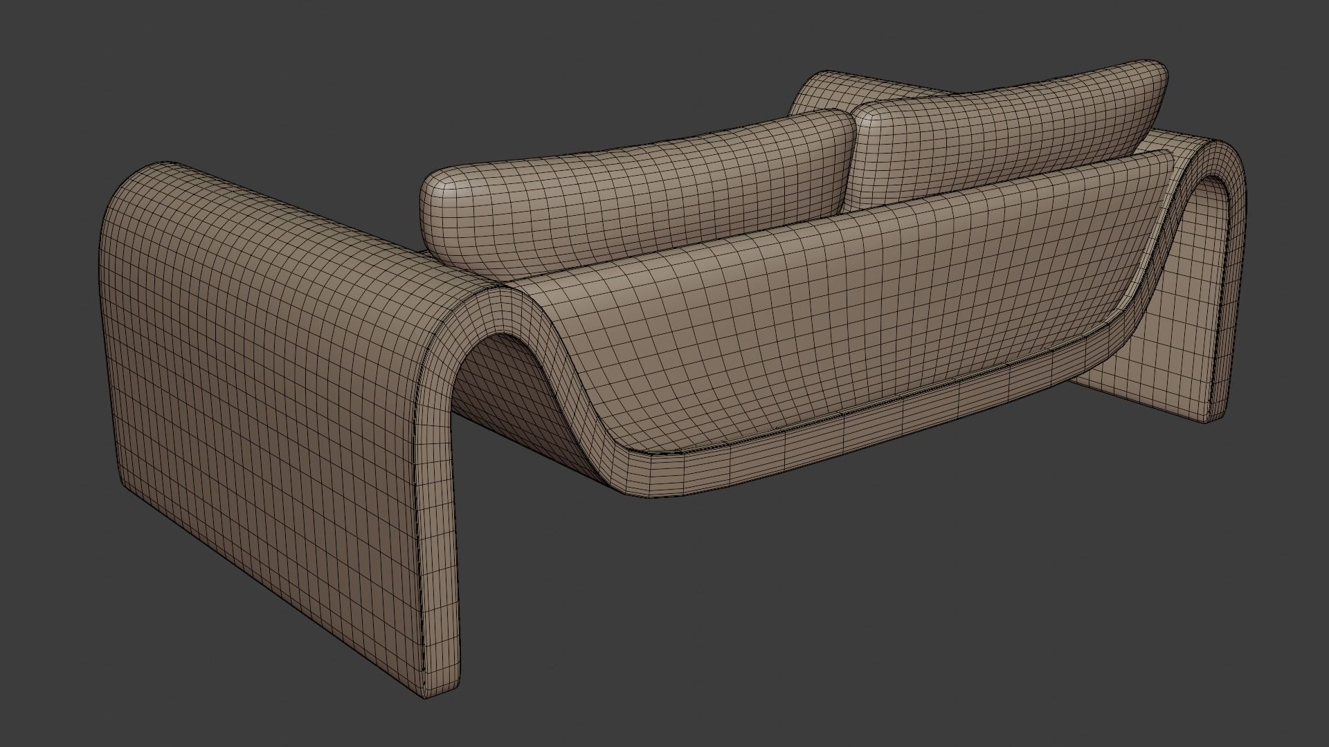 Sofa in a modern minimalist style in beige tones 3D model_7