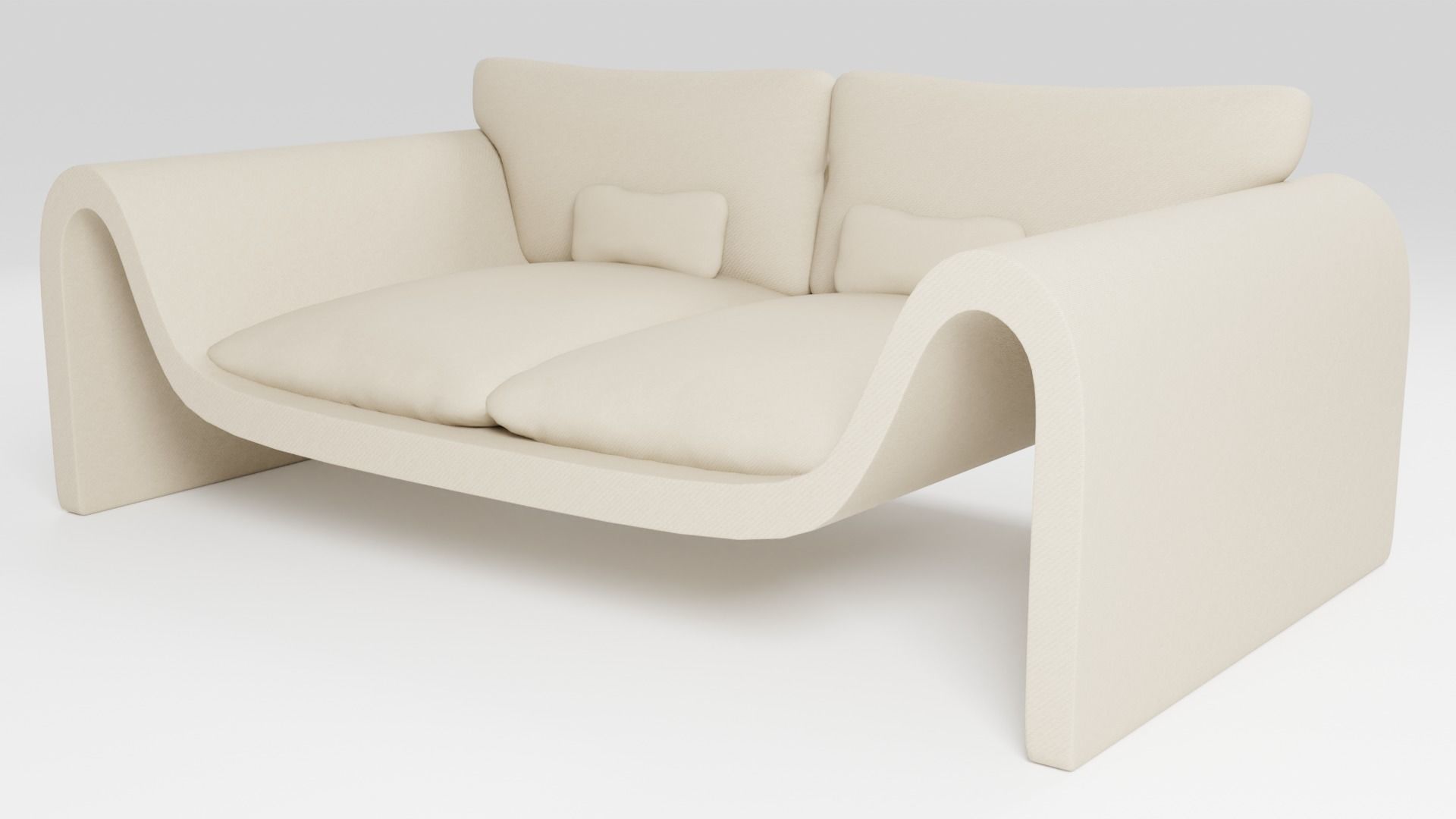 Sofa in a modern minimalist style in beige tones 3D model_4