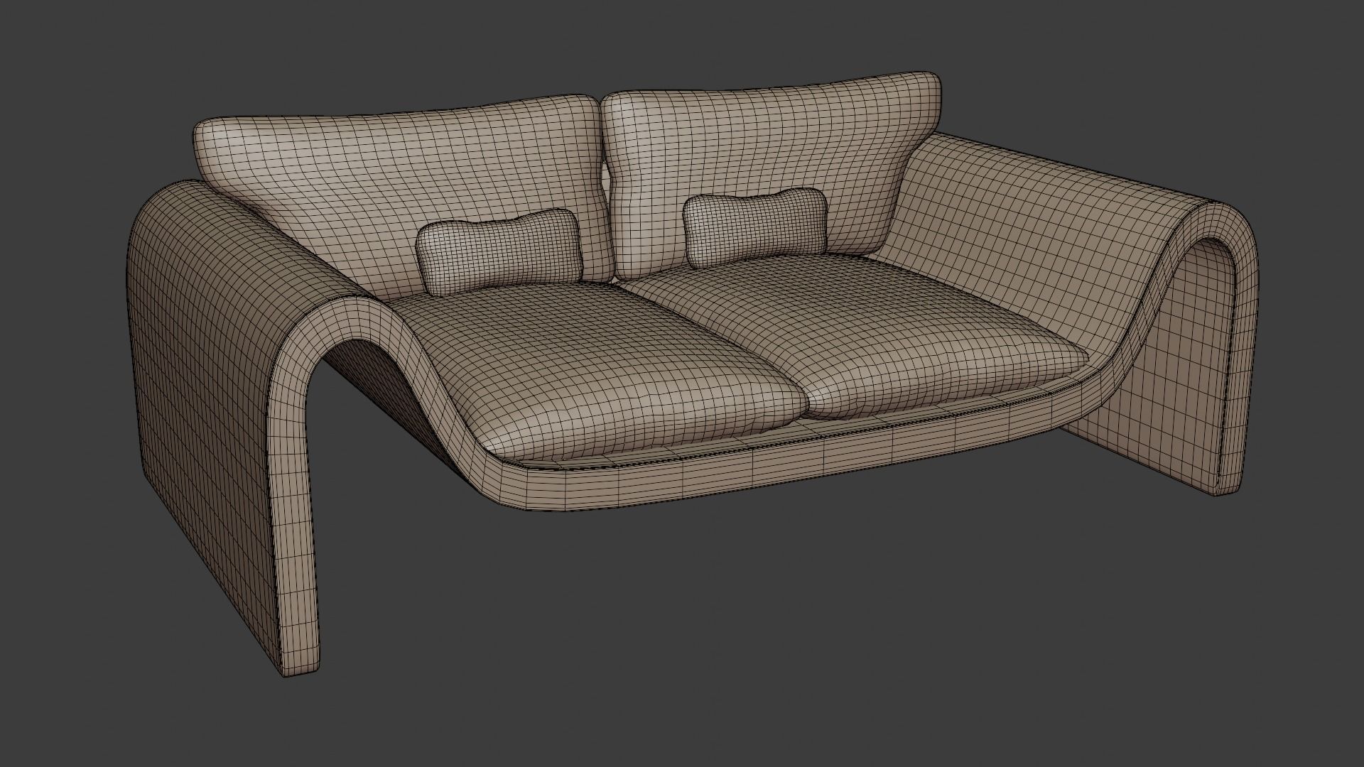 Sofa in a modern minimalist style in beige tones 3D model_6