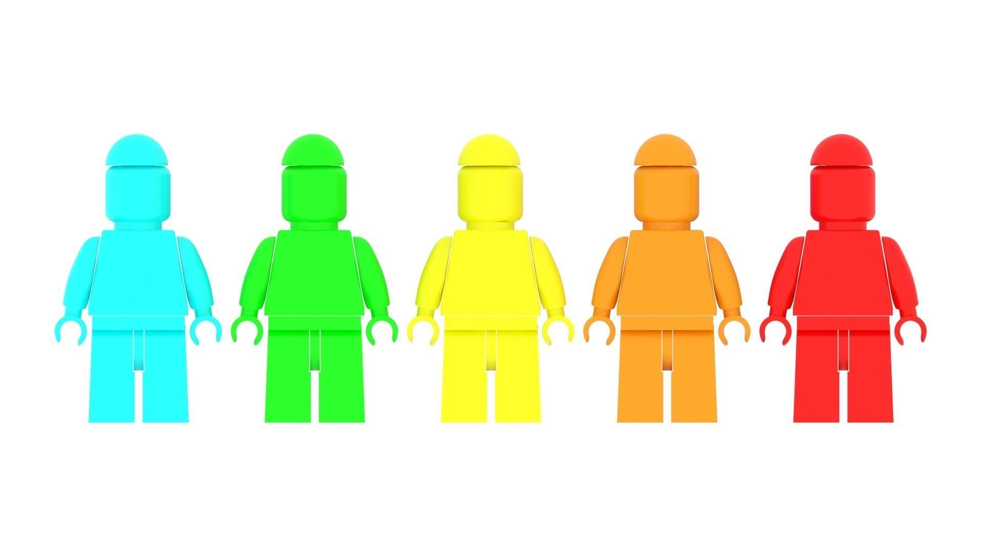 Plastic Lego Mans Set 3D model_11