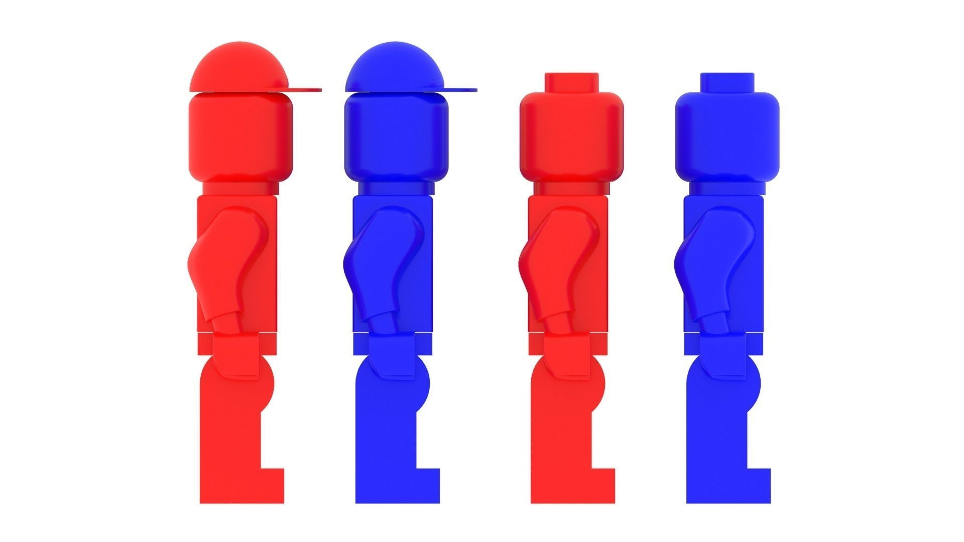 Plastic Lego Mans Set 3D model_9