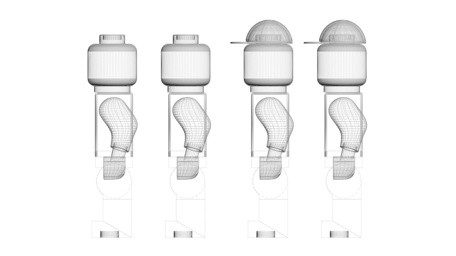 Plastic Lego Mans Set 3D model_24