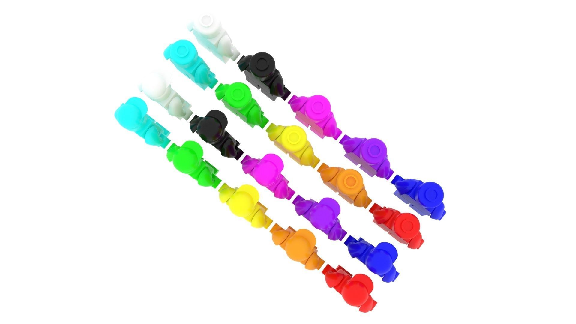 Plastic Lego Mans Set 3D model_3