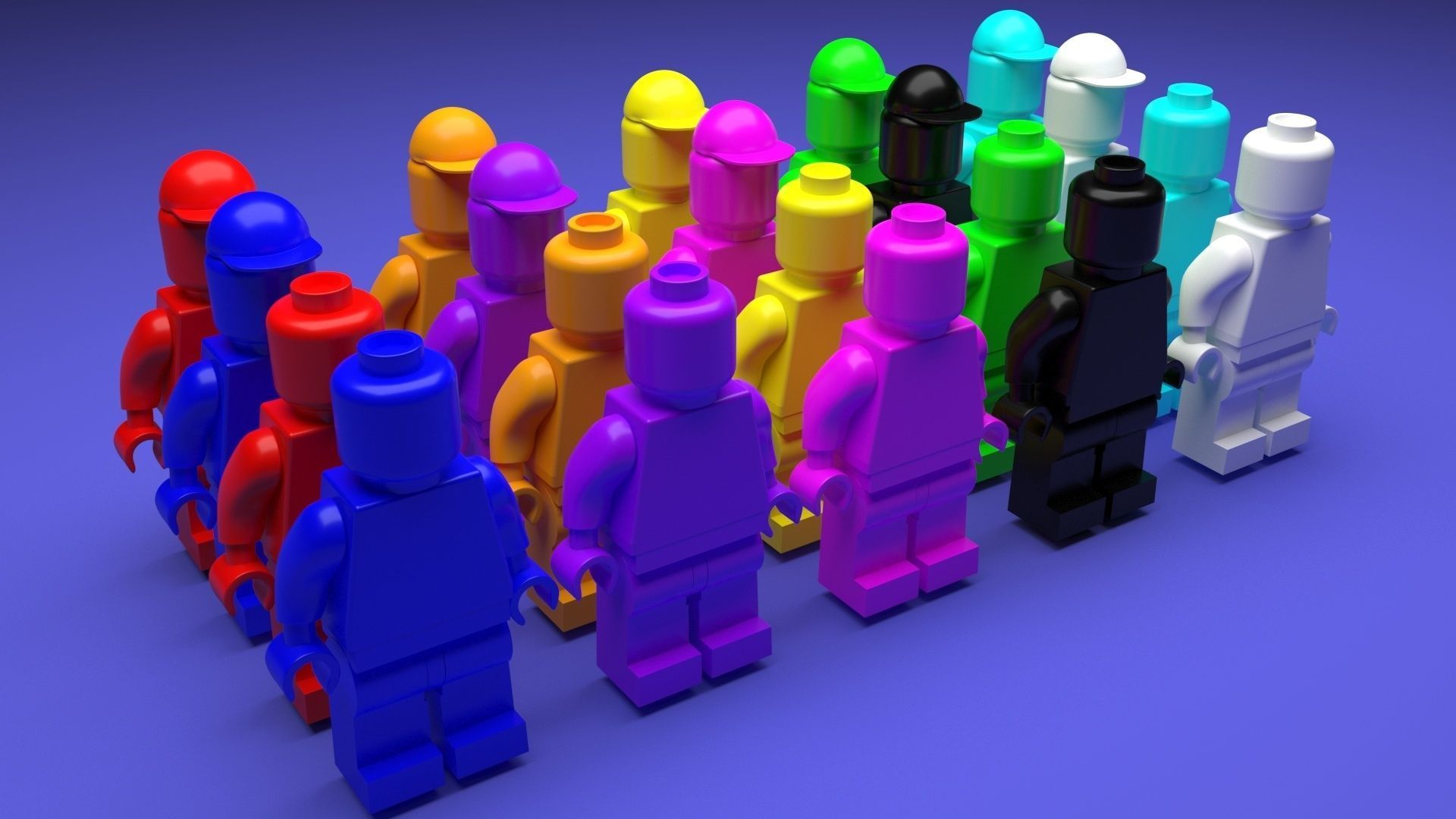 Plastic Lego Mans Set 3D model_25
