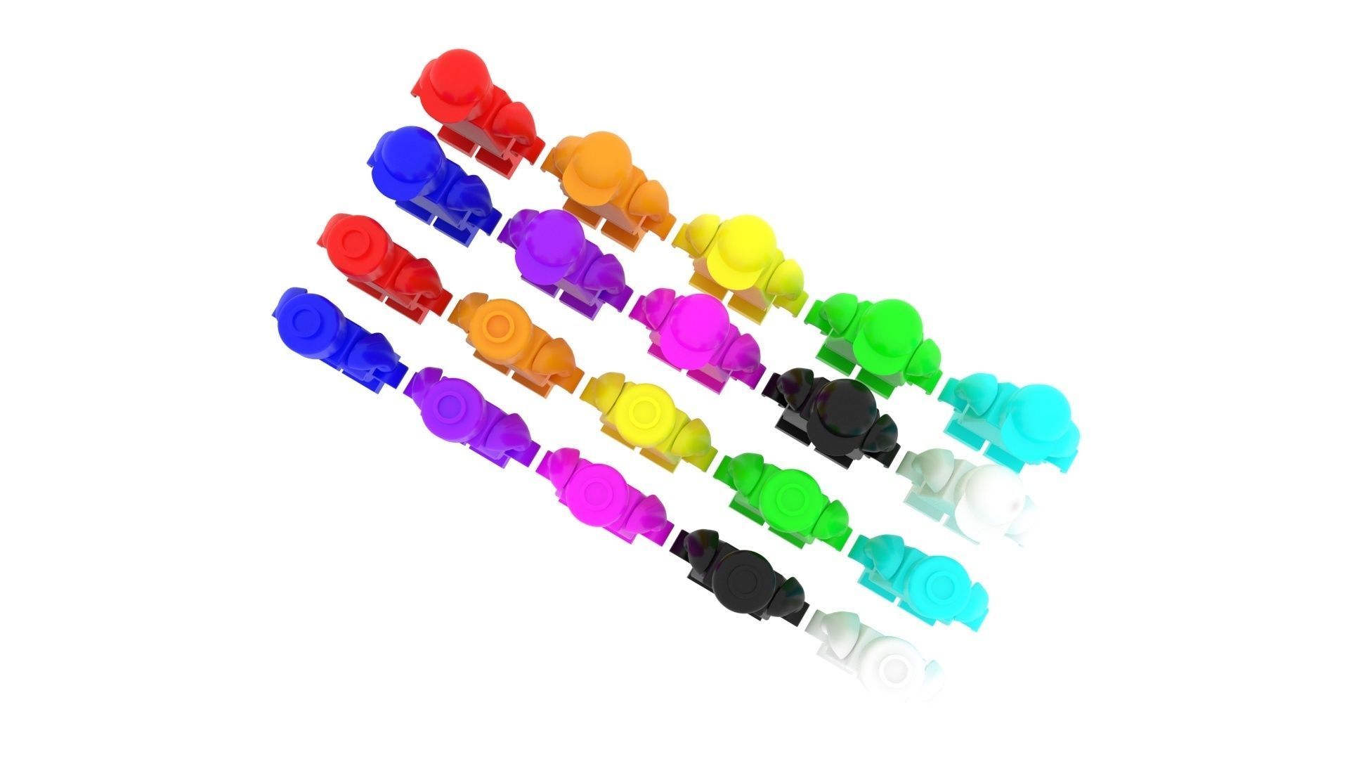 Plastic Lego Mans Set 3D model_1