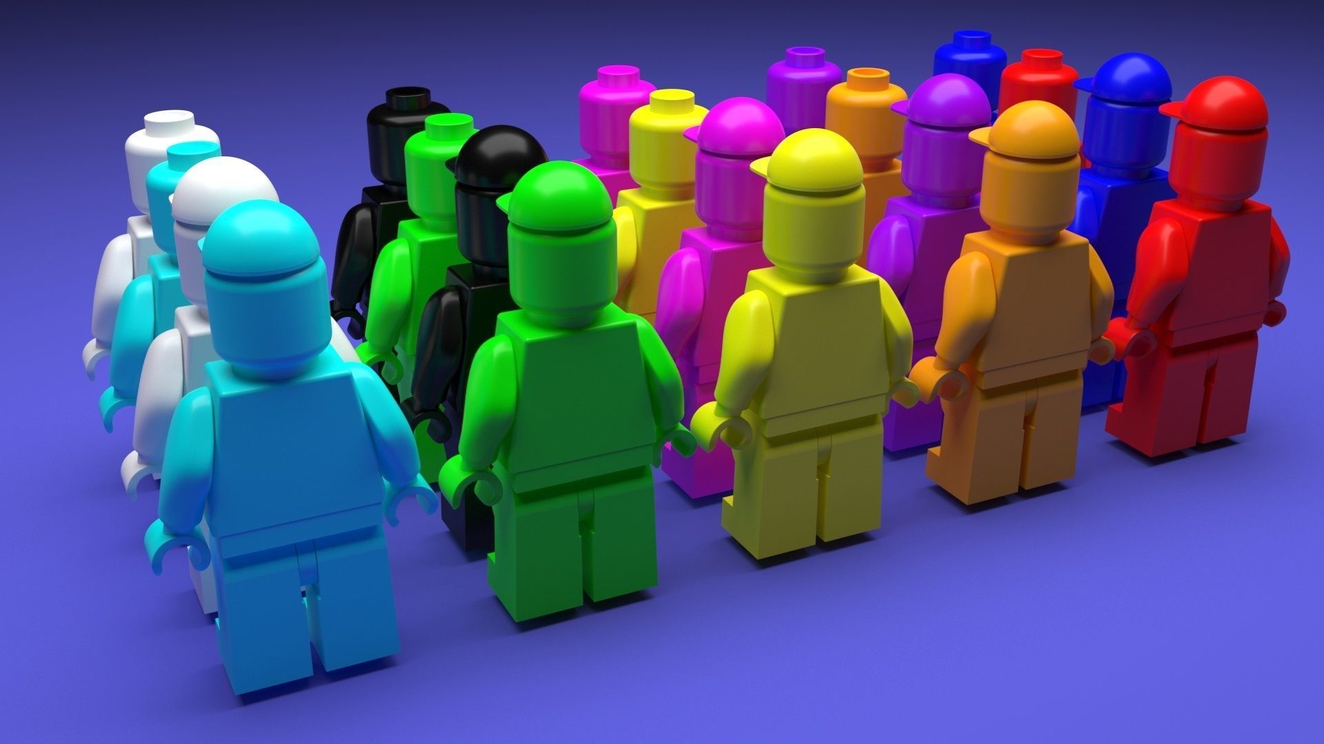 Plastic Lego Mans Set 3D model_26