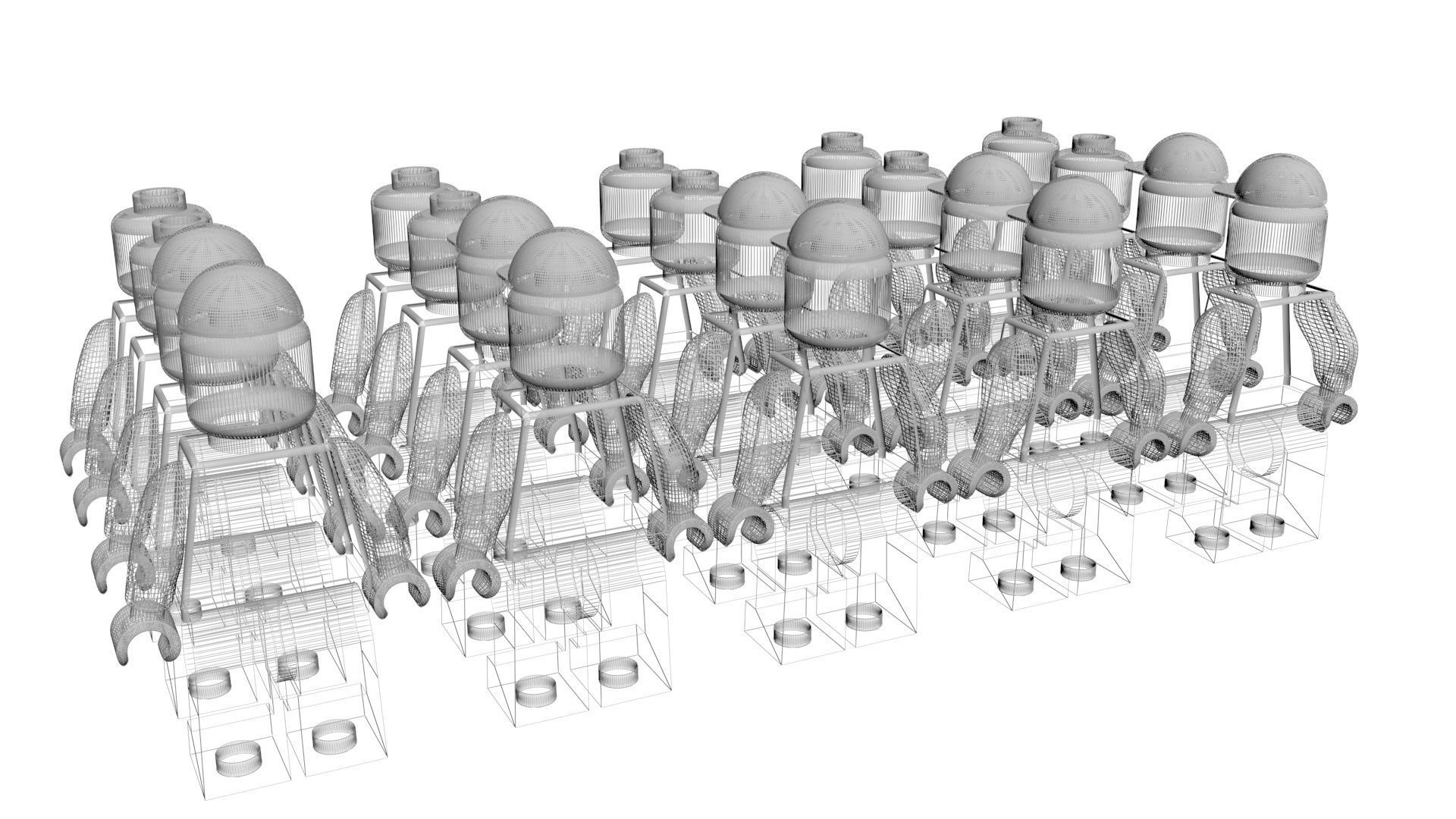 Plastic Lego Mans Set 3D model_15