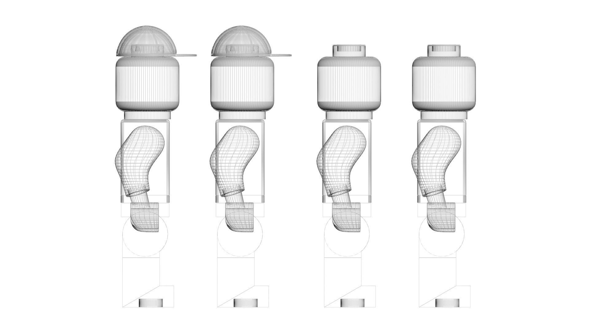 Plastic Lego Mans Set 3D model_21