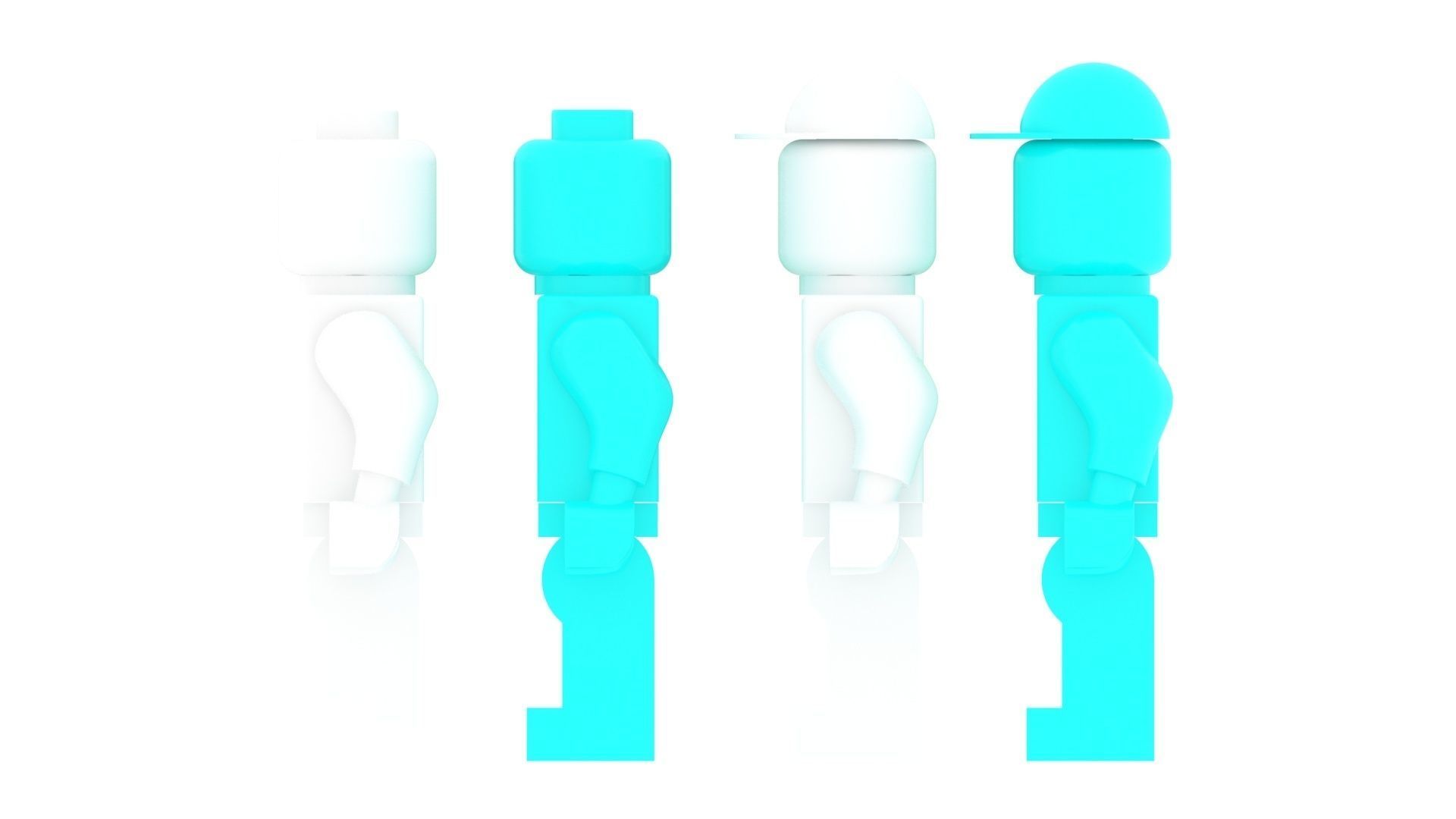 Plastic Lego Mans Set 3D model_12