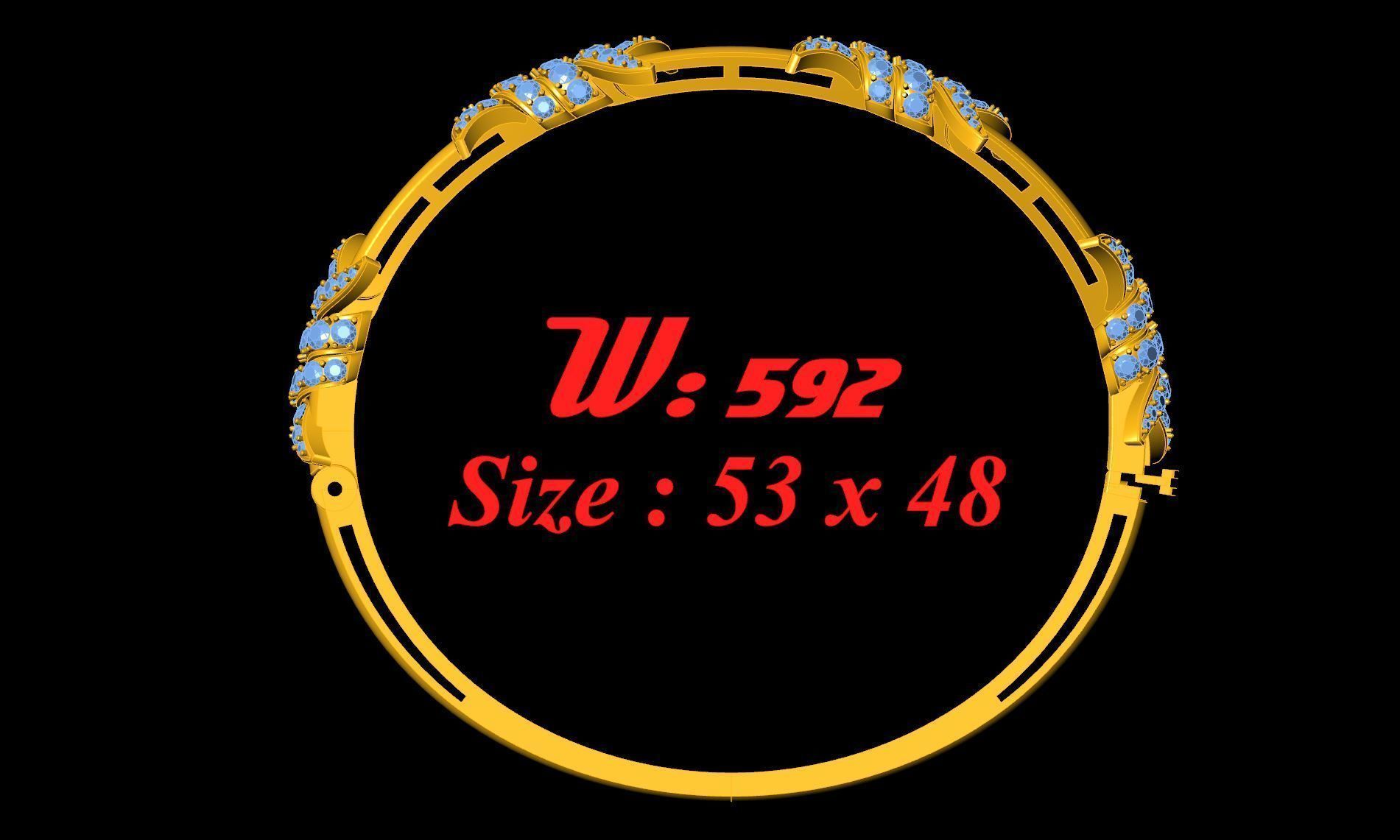 Bangle with Diamond 3D print model_2