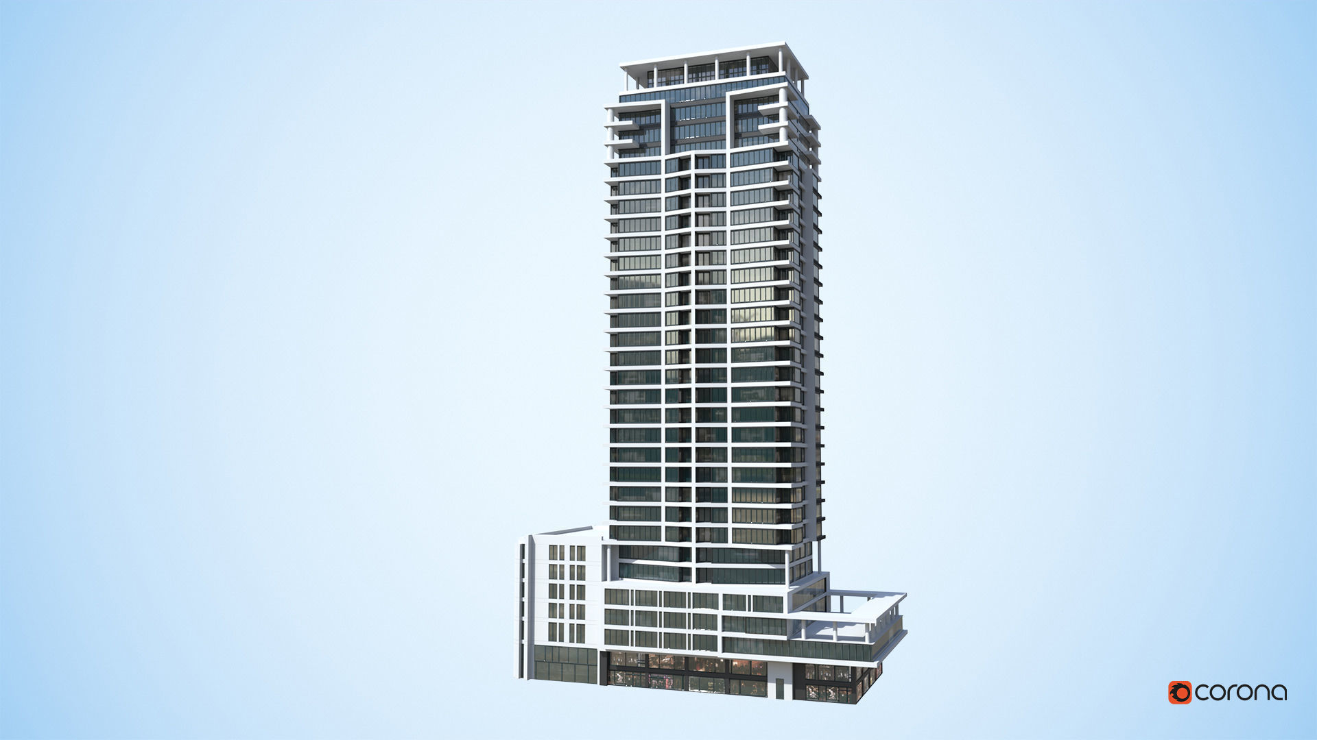 Apartment Building Day and Night Low-poly 3D model_15