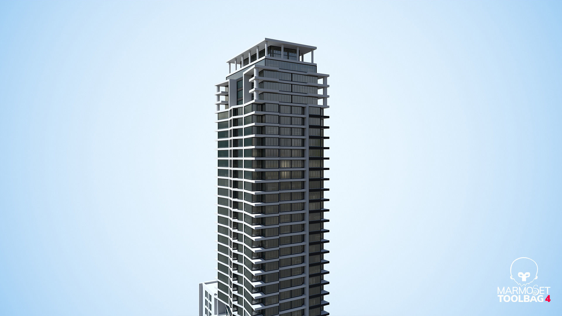 Apartment Building Day and Night Low-poly 3D model_9