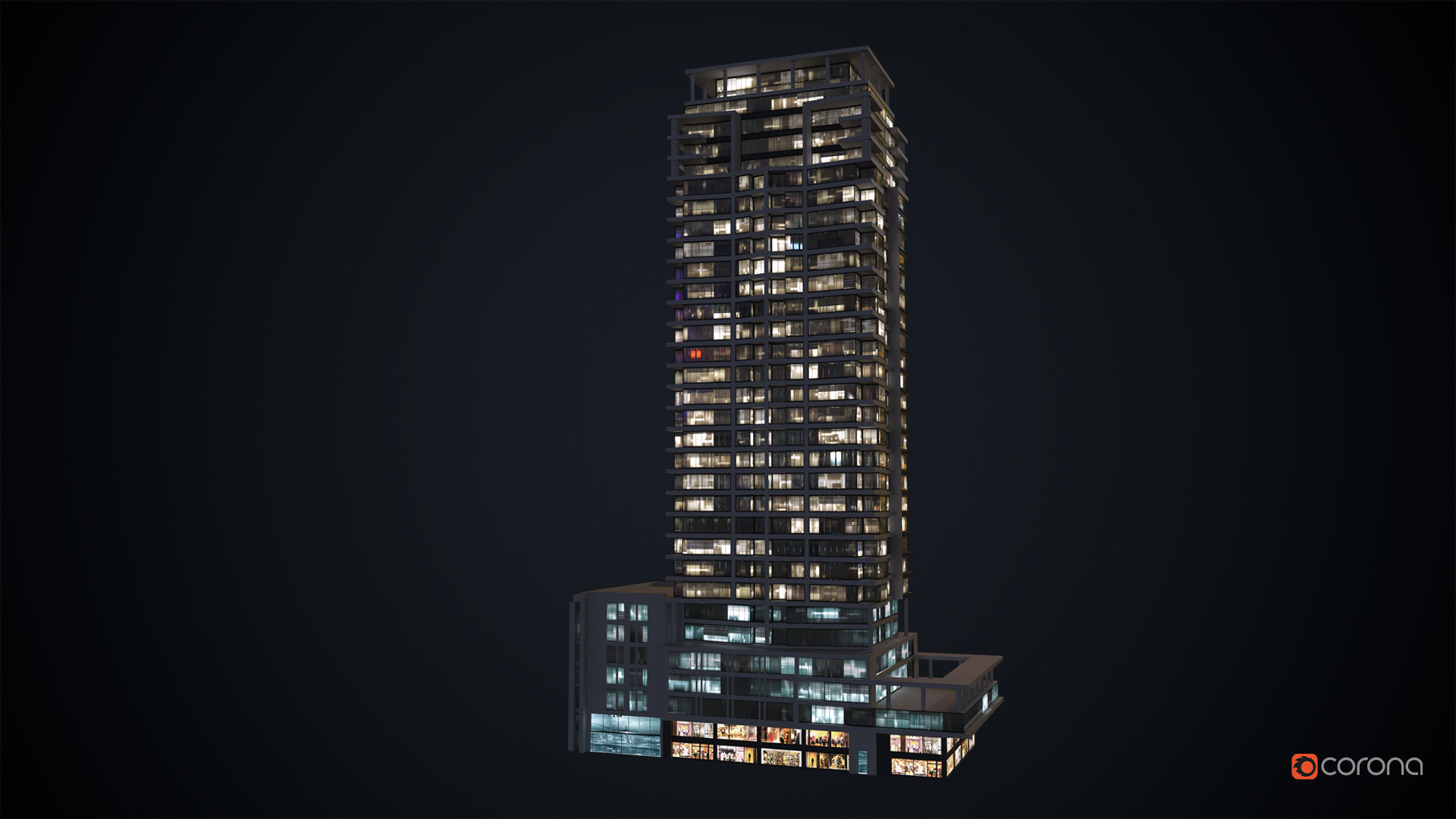 Apartment Building Day and Night Low-poly 3D model_16
