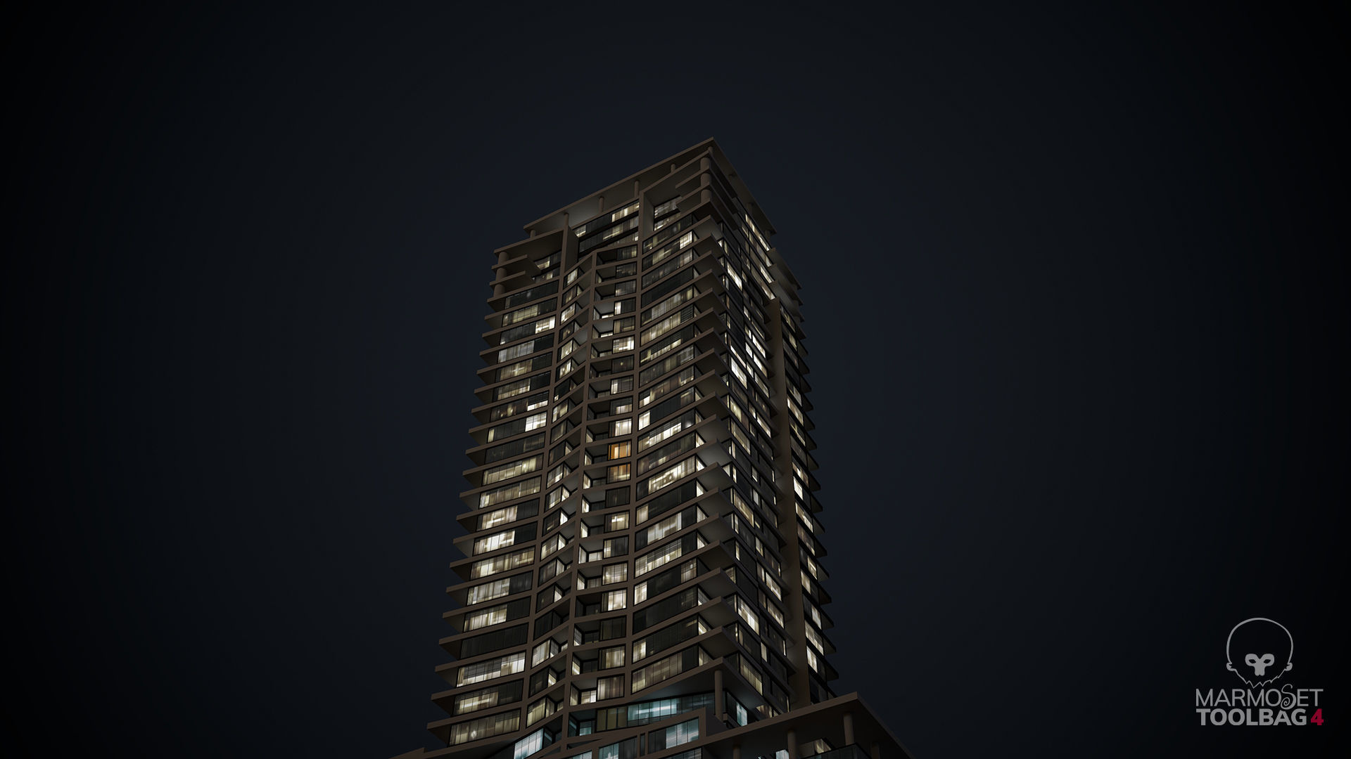 Apartment Building Day and Night Low-poly 3D model_8
