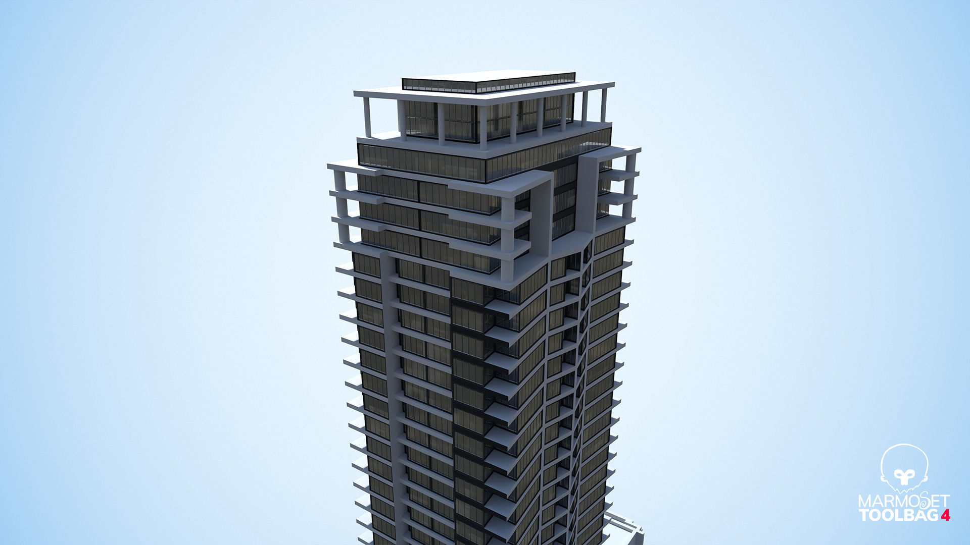 Apartment Building Day and Night Low-poly 3D model_11