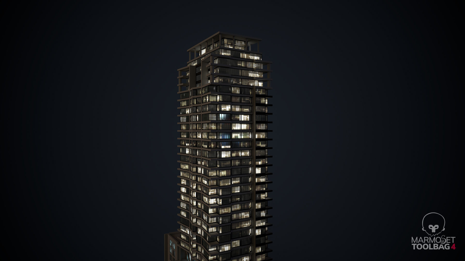 Apartment Building Day and Night Low-poly 3D model_10