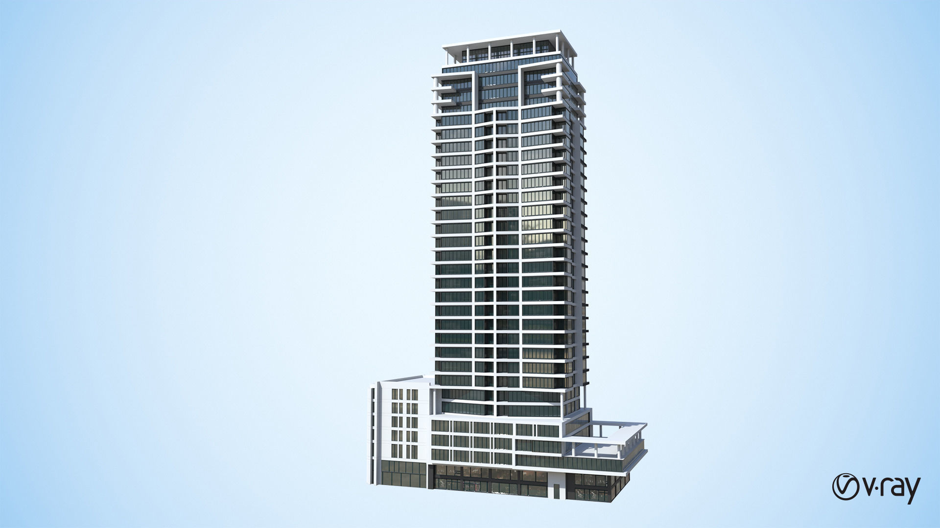 Apartment Building Day and Night Low-poly 3D model_17