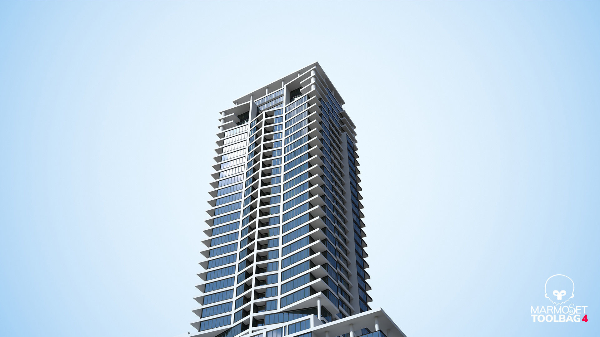 Apartment Building Day and Night Low-poly 3D model_7