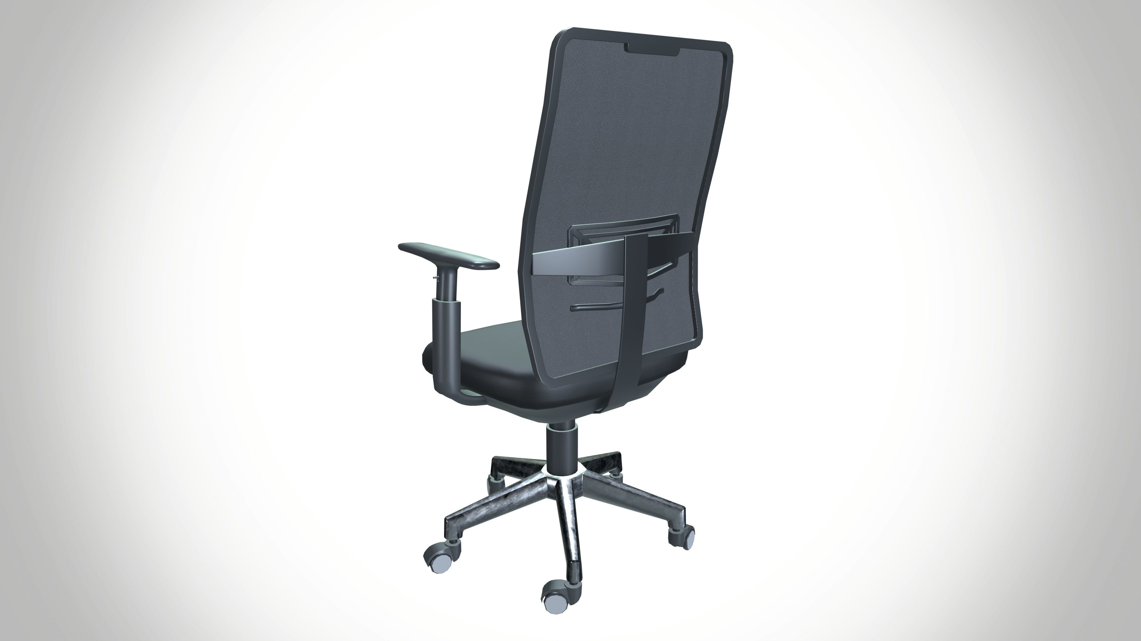 Executive Office Chair Wheel Base 3D model_3