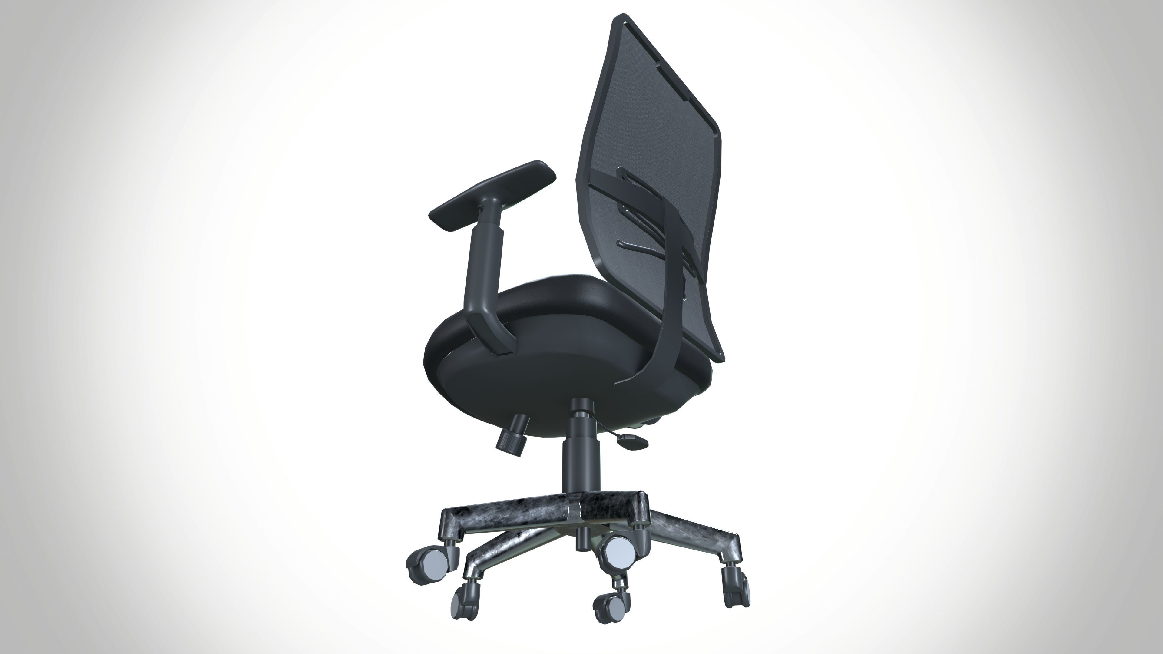 Executive Office Chair Wheel Base 3D model_6
