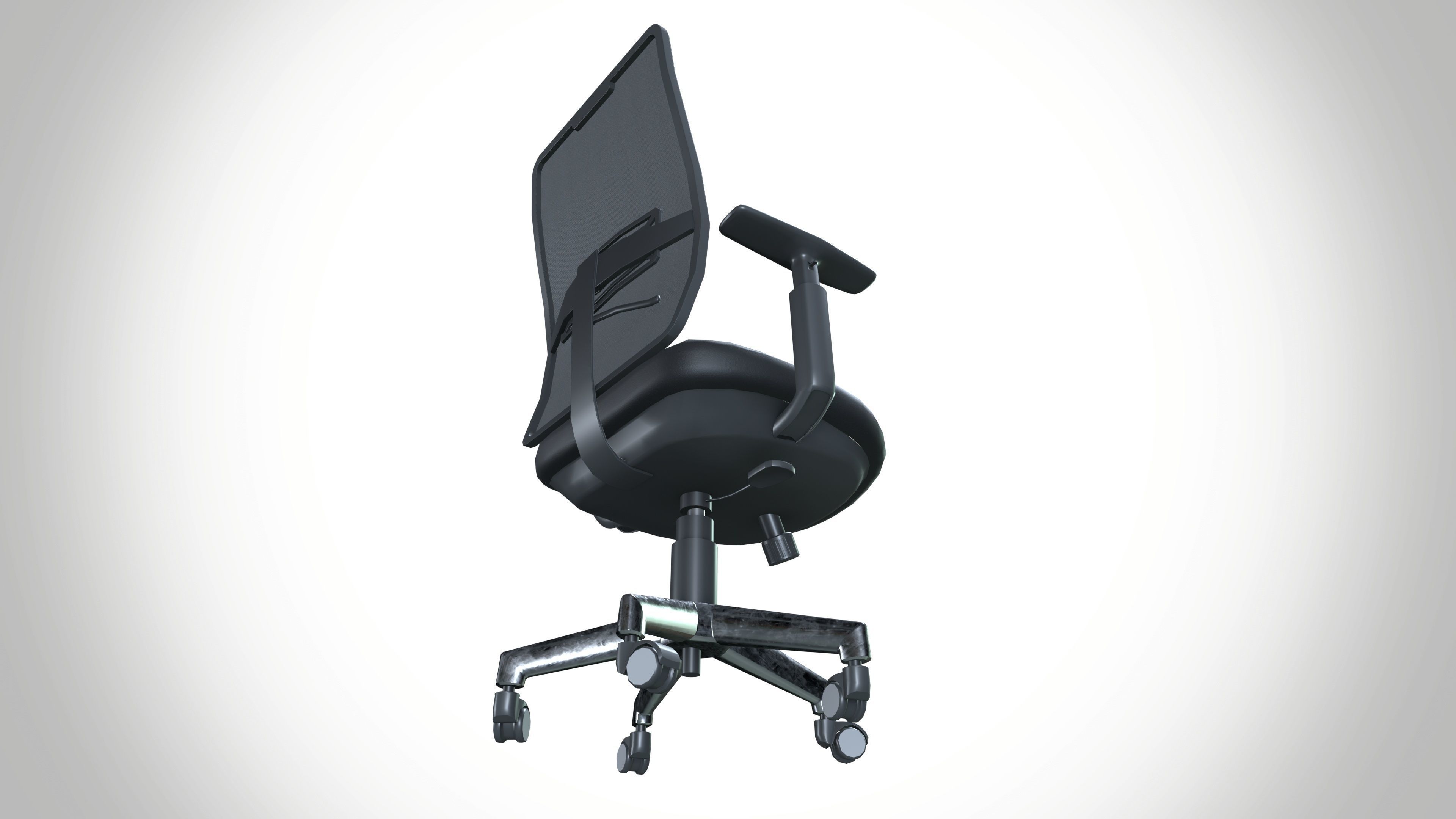Executive Office Chair Wheel Base 3D model_5