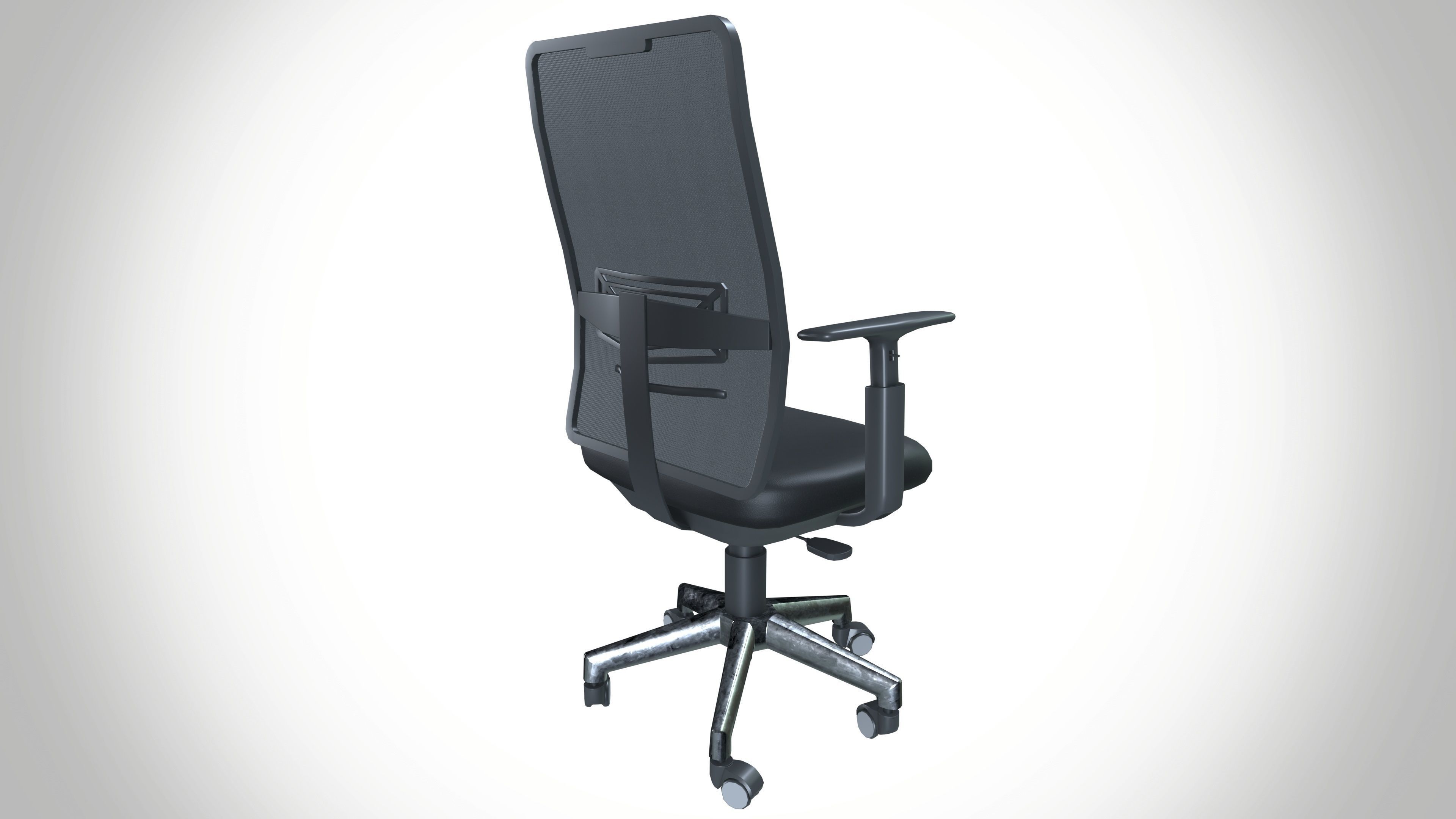 Executive Office Chair Wheel Base 3D model_4