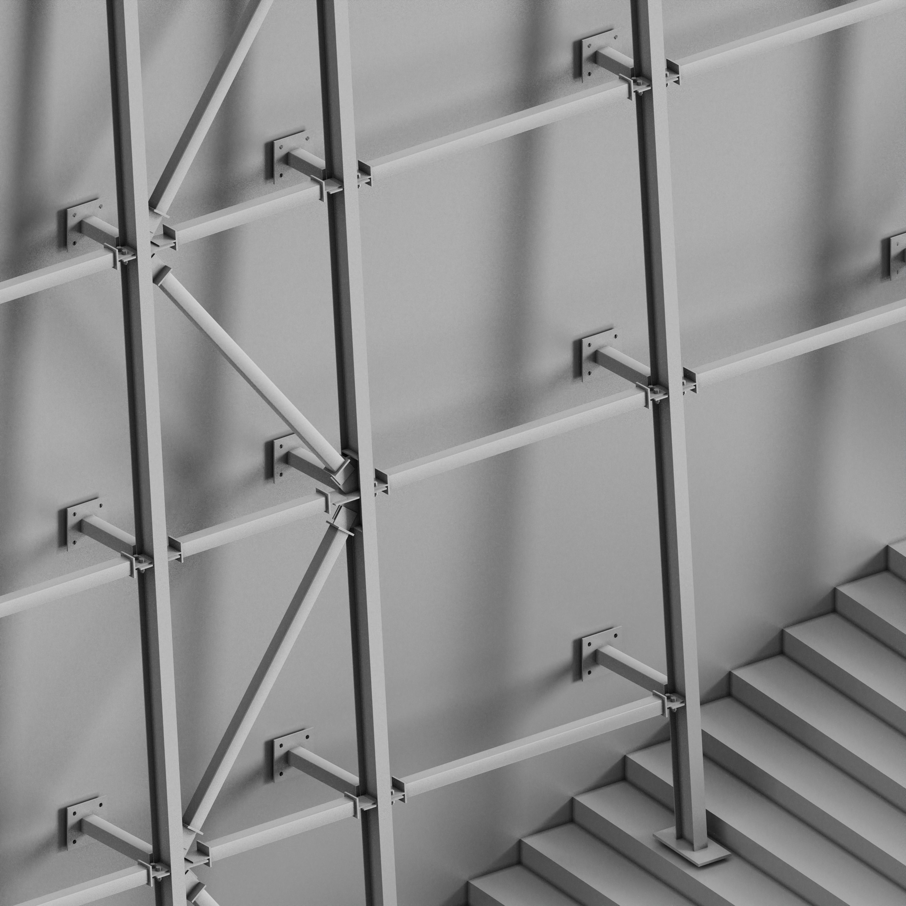 Facade Low-poly 3D model_5