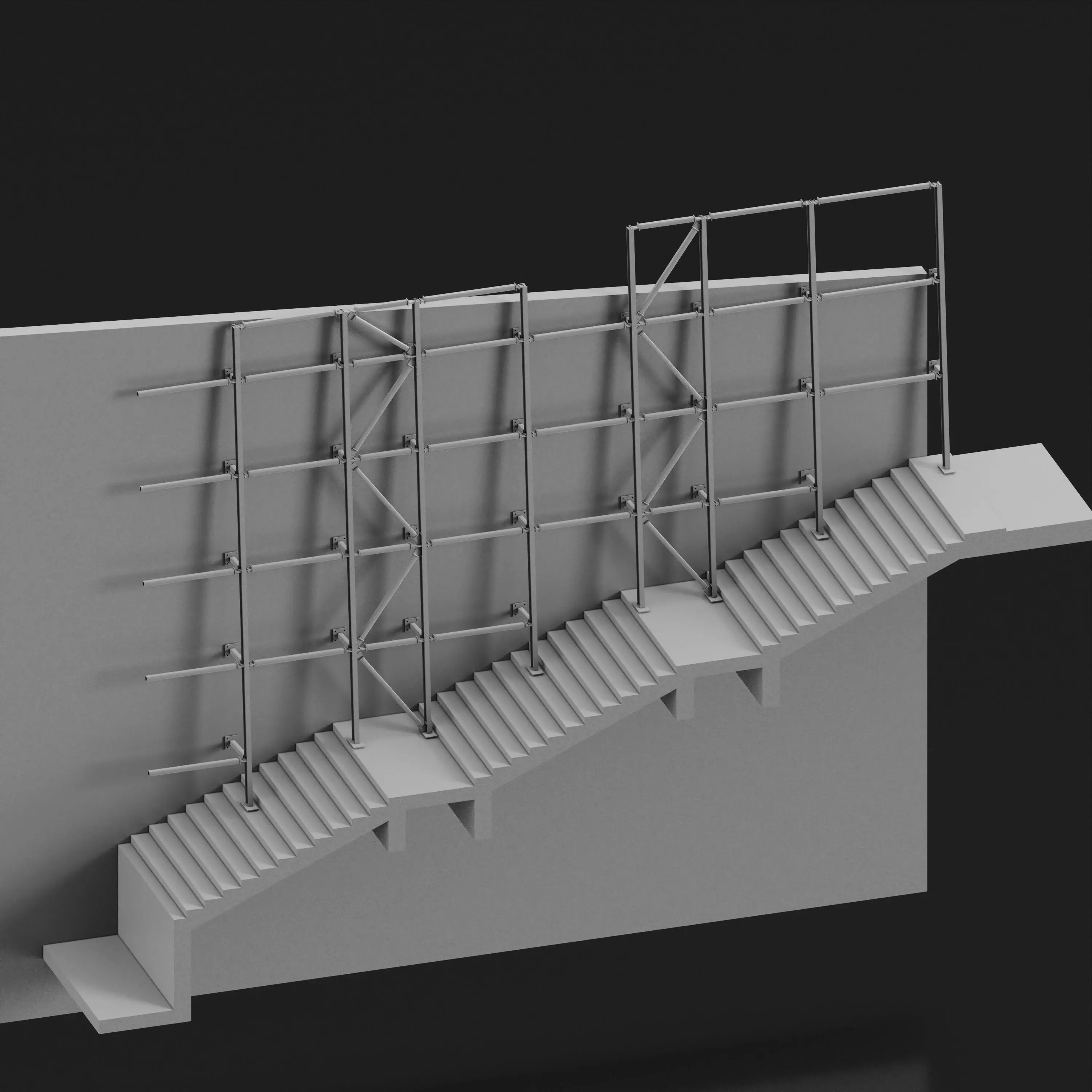 Facade Low-poly 3D model_0