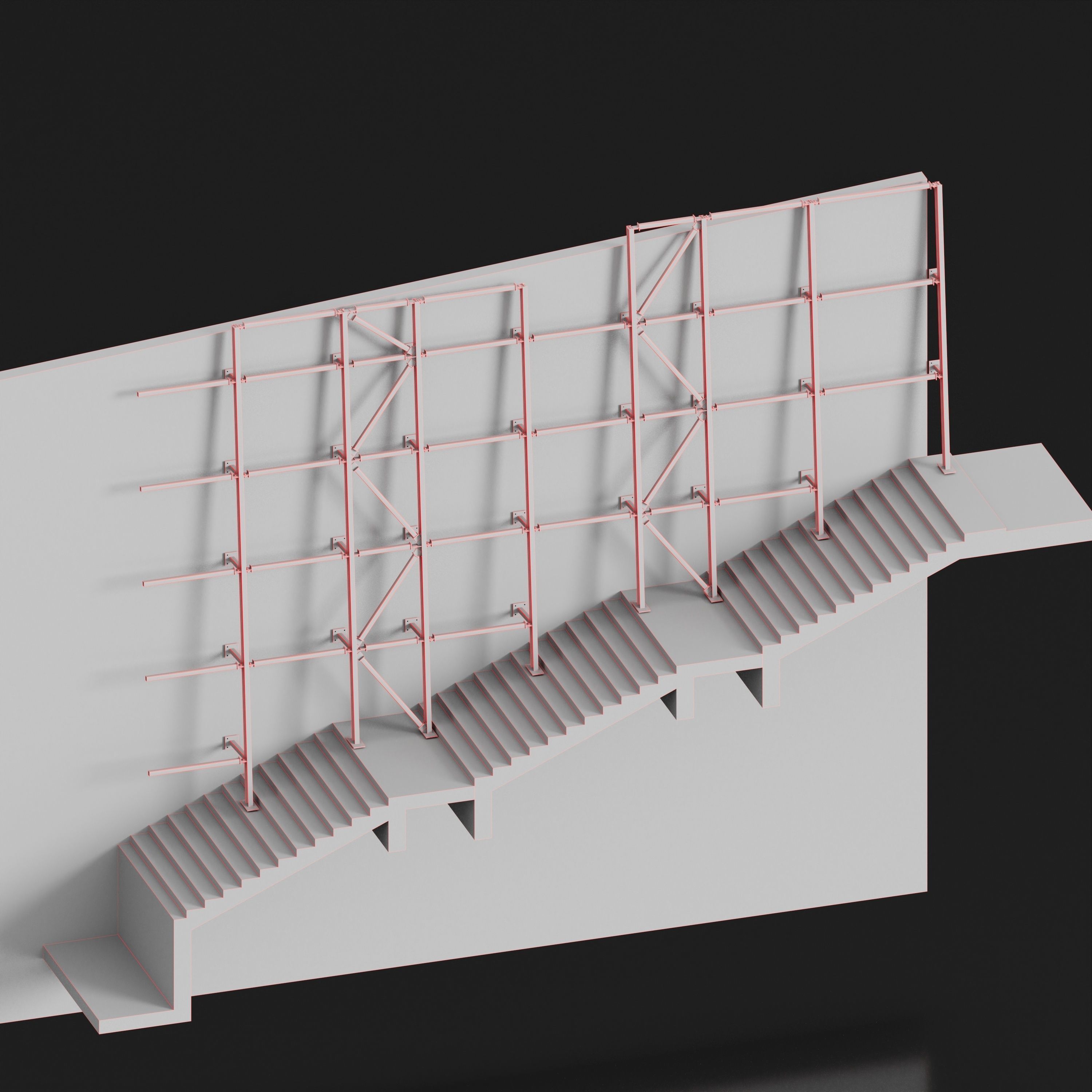 Facade Low-poly 3D model_1