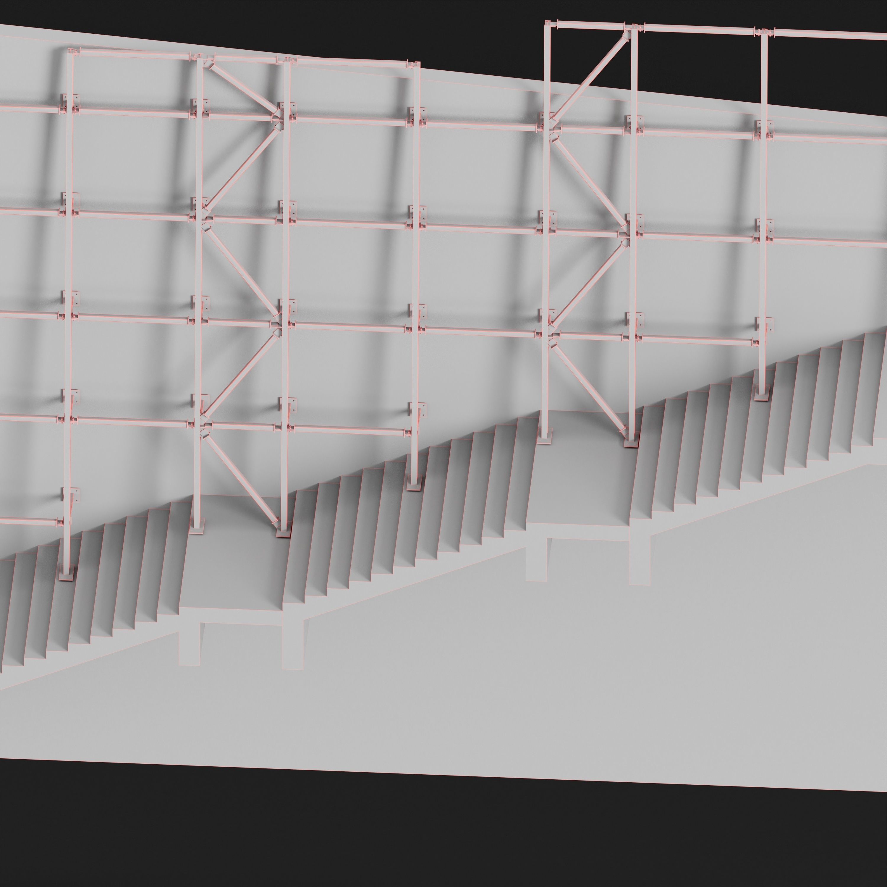 Facade Low-poly 3D model_3