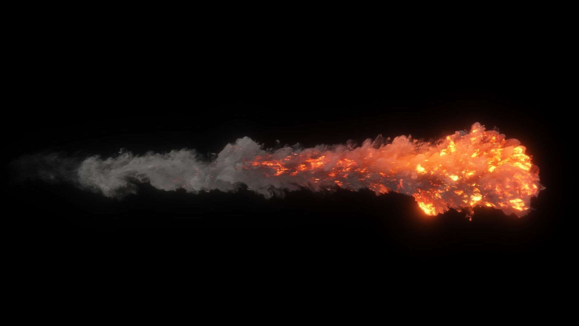 High Resolution Smoke Fire Trail Animations 3D model_8