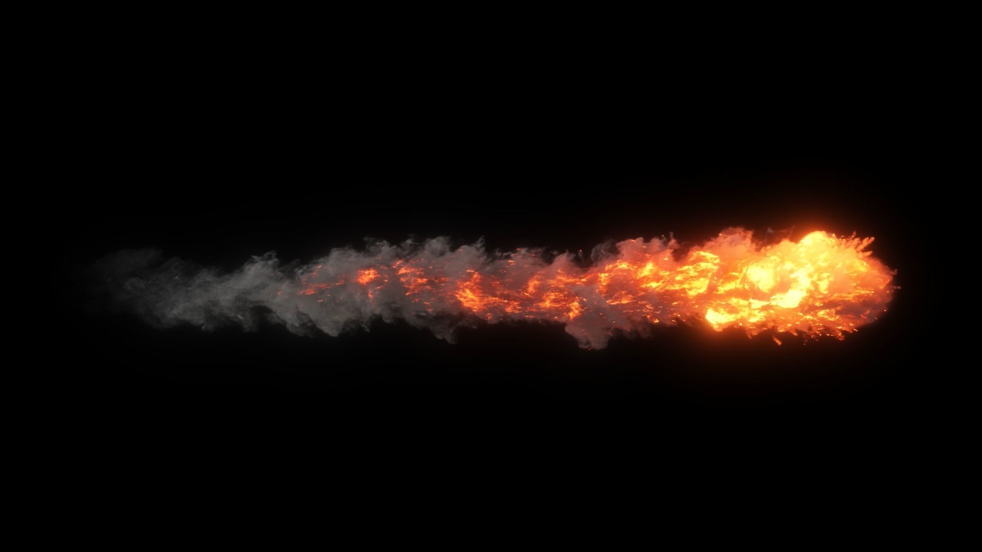 High Resolution Smoke Fire Trail Animations 3D model_3