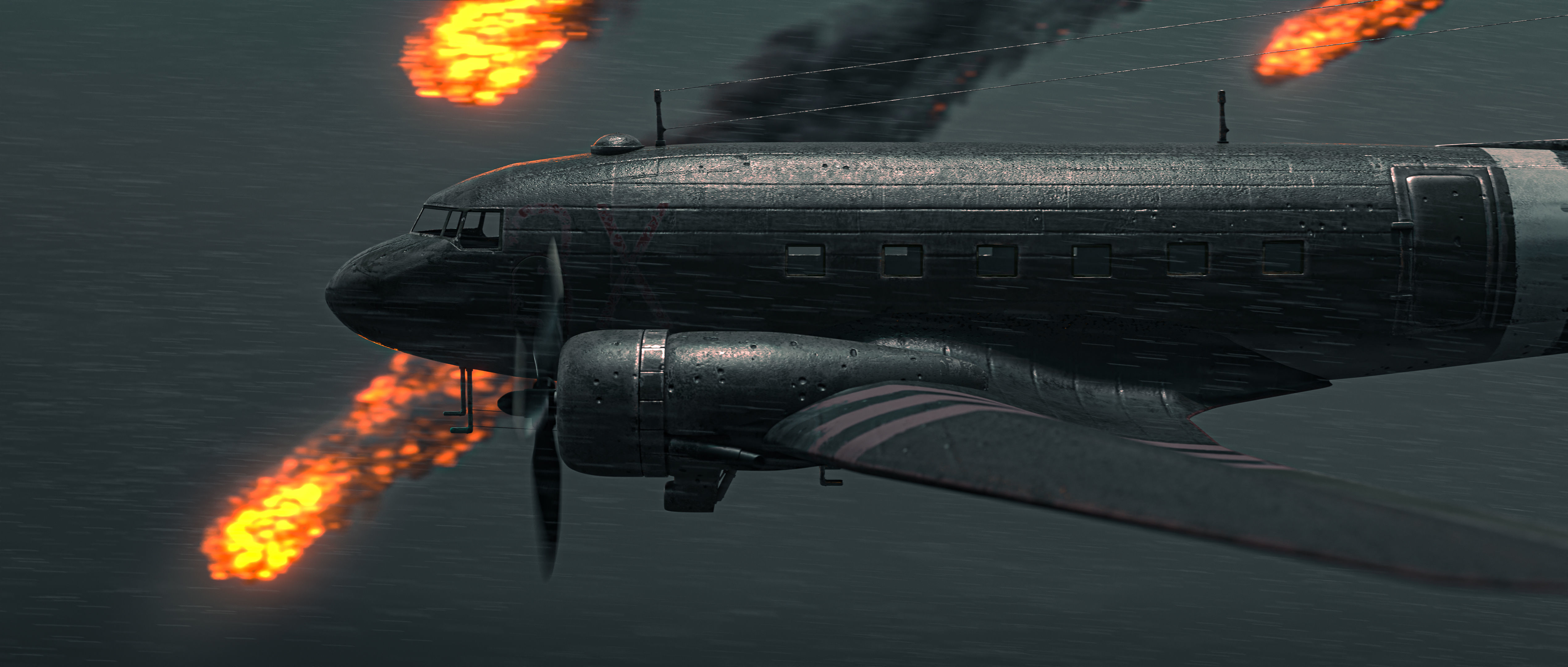 High Resolution Smoke Fire Trail Animations 3D model_2