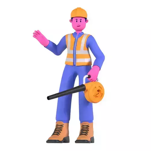 Construction Boy 3D Illustration