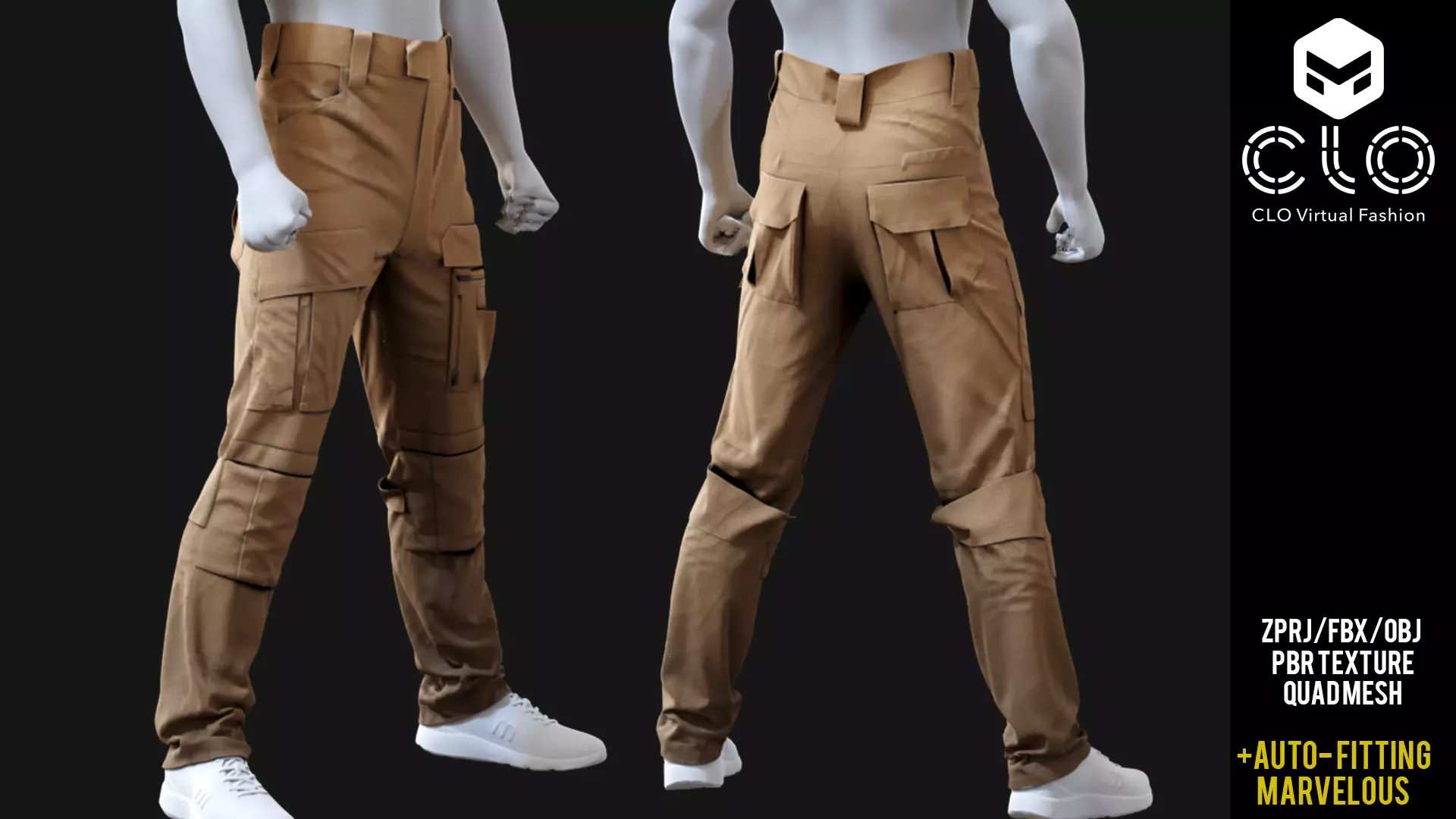 High-Quality GEN2 Tactical Pants 3D Model Low-poly 3D model_0