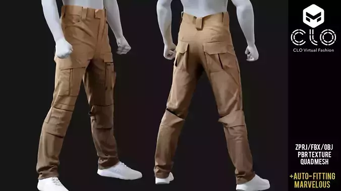 High-Quality GEN2 Tactical Pants 3D Model
