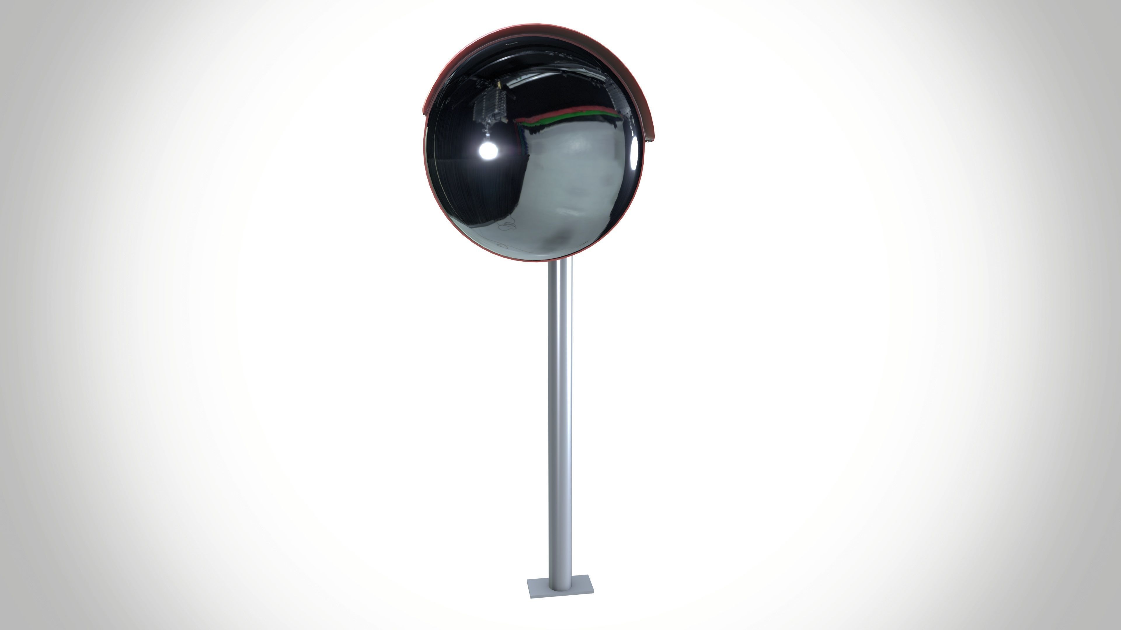 Industrial Safety Mirror Low-poly 3D model_3