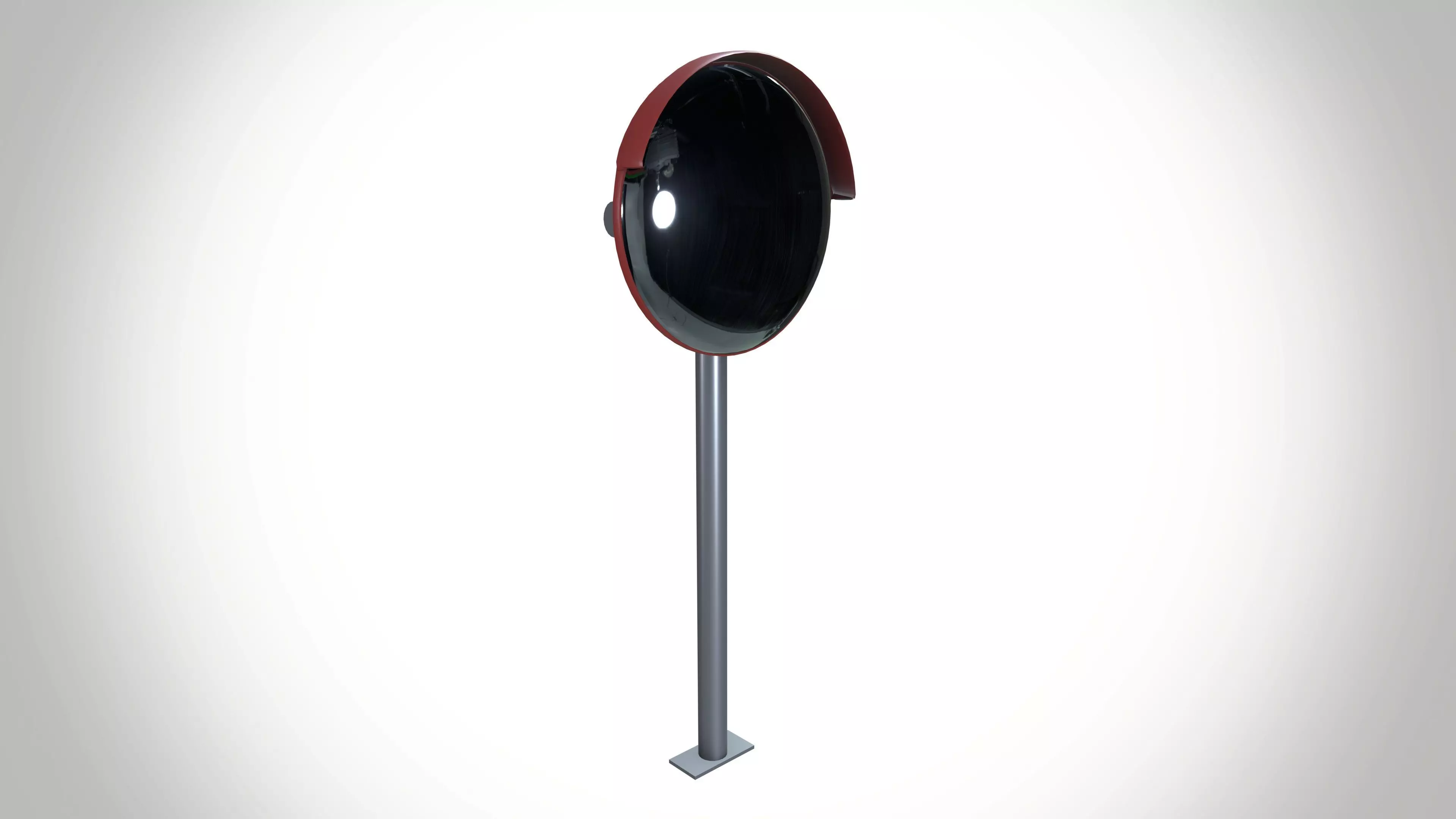 Industrial Safety Mirror Low-poly 3D model_0