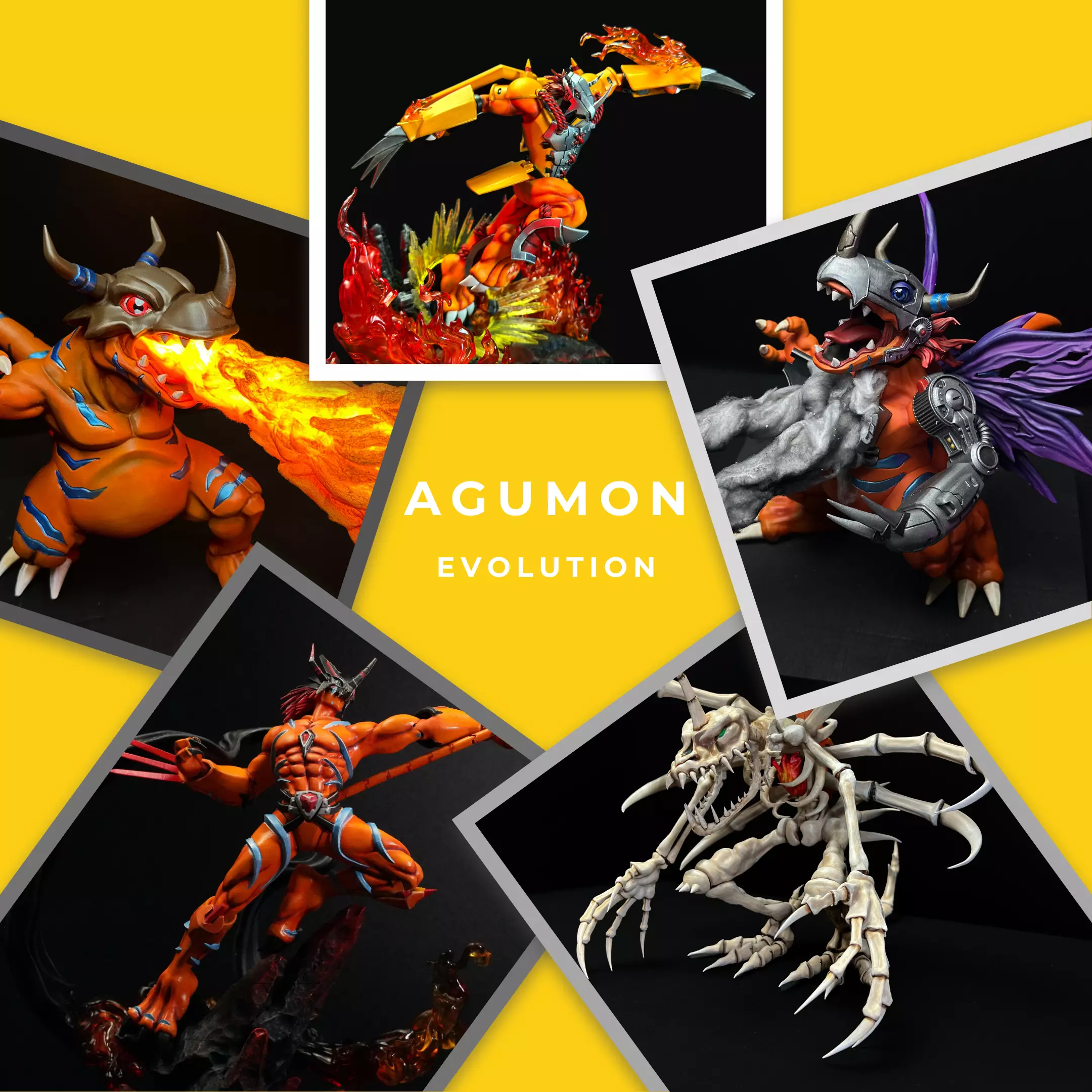 Agumon Evolution Line 3D Model Collection_0