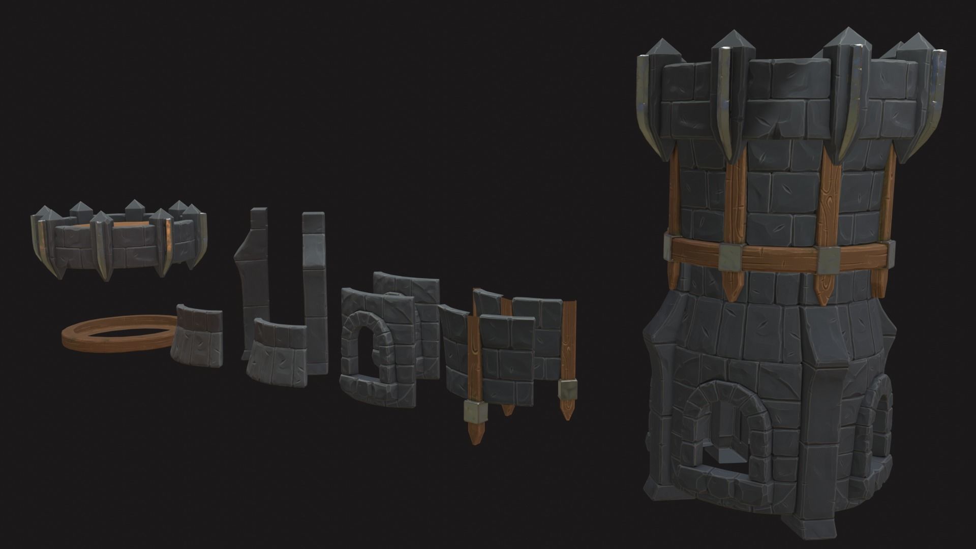 Tower Defense Constructor part Pbr1 Low-poly 3D model_2