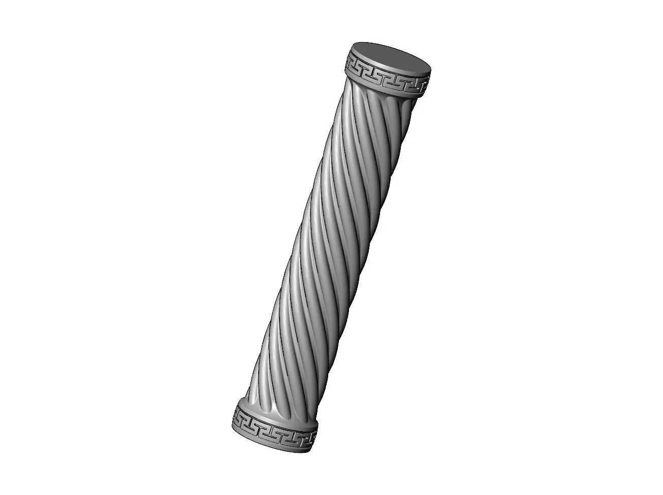 Twisted ribs greek key pattern ends round pillar column 3D print model