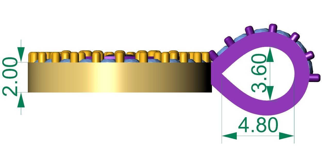 Evil Eye Diamond Pendant 3D print model_3