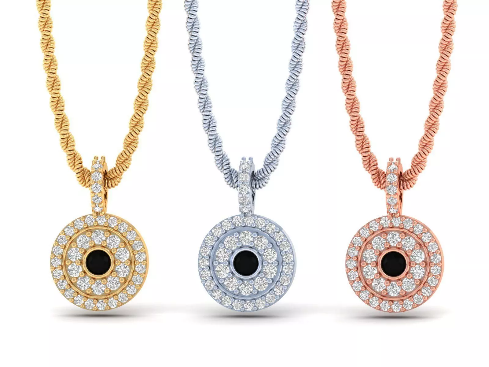 Evil Eye Diamond Pendant 3D print model_0