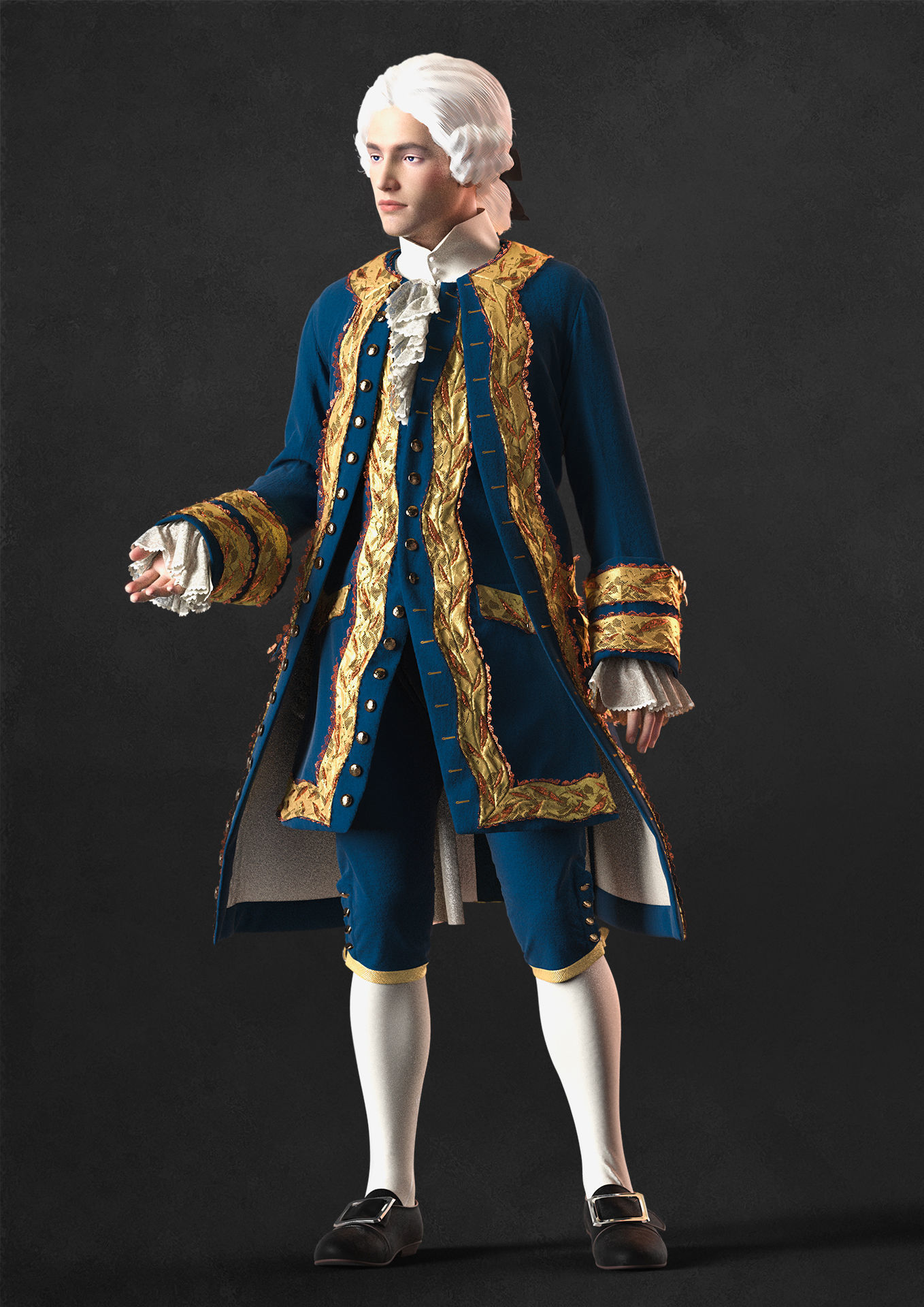 18th century outfit 2 - Marvelous Designer project and OBJ 3D model_1