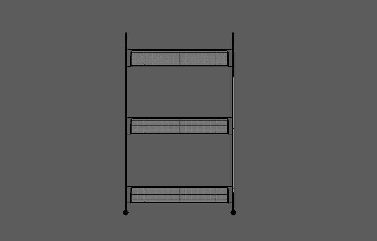 Three tire kitchen rack Low-poly 3D model_16