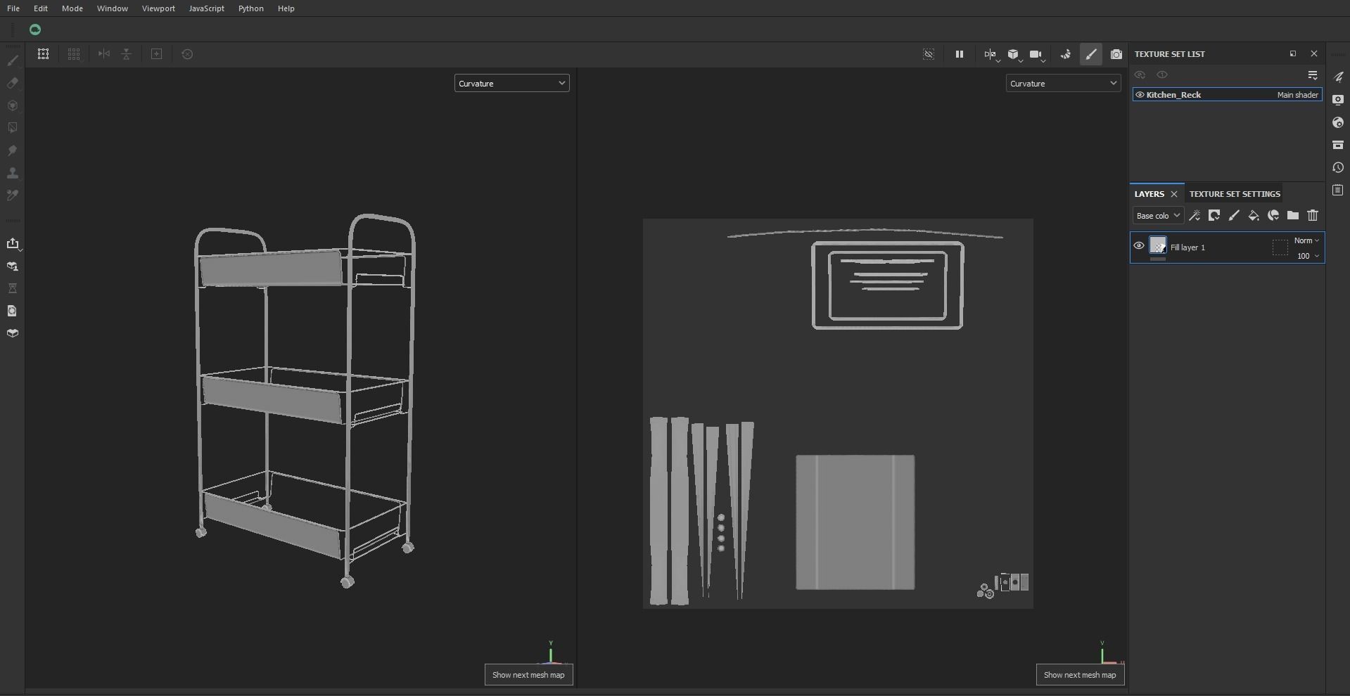 Three tire kitchen rack Low-poly 3D model_25