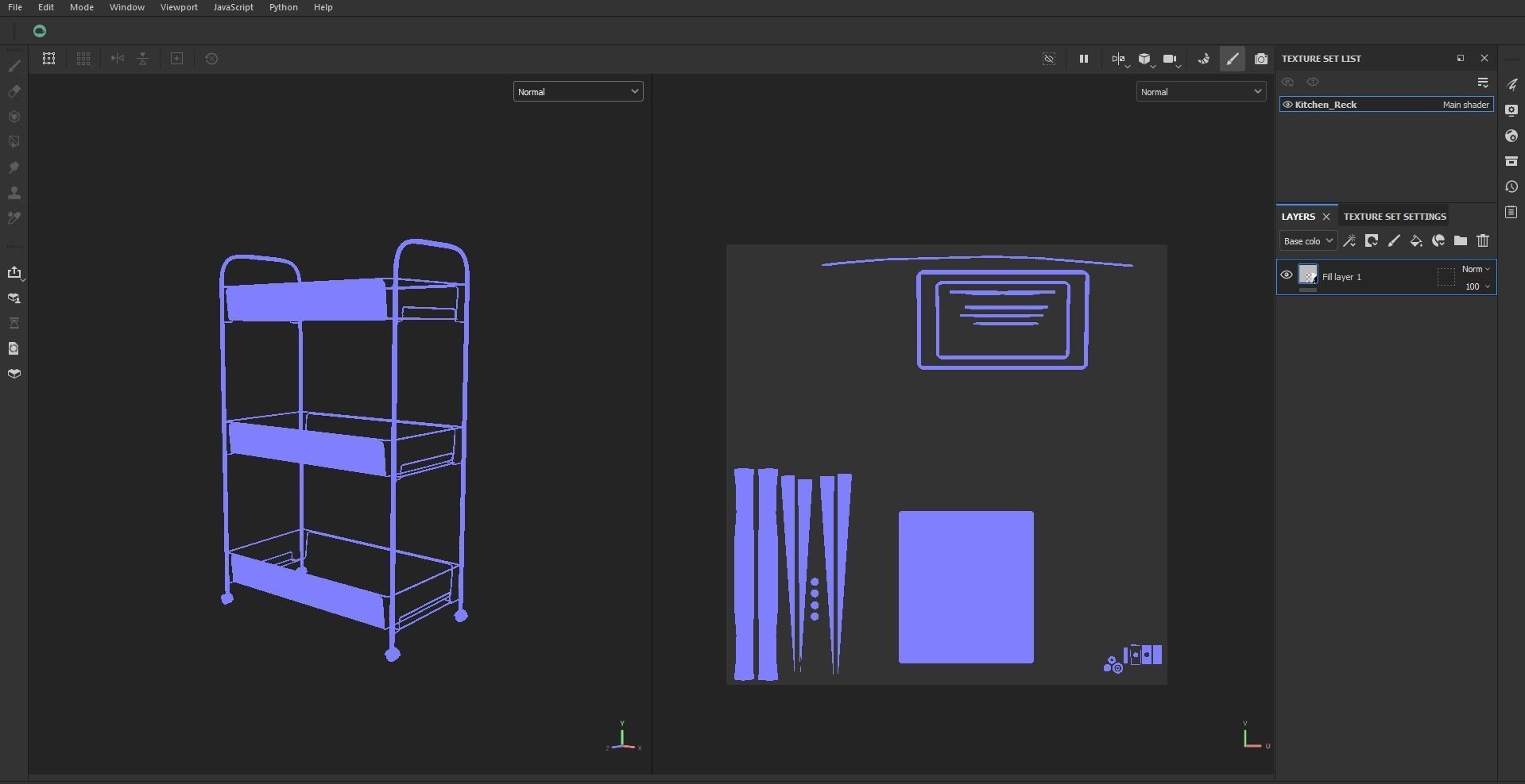 Three tire kitchen rack Low-poly 3D model_21