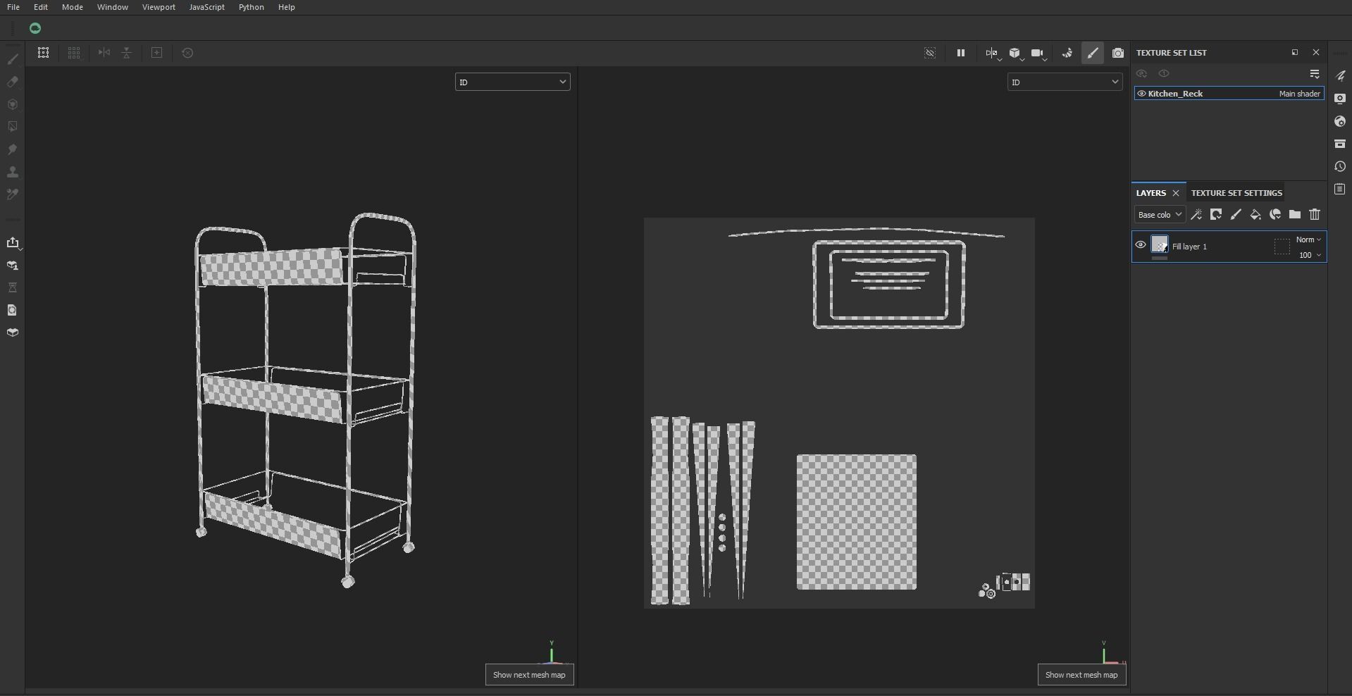 Three tire kitchen rack Low-poly 3D model_23